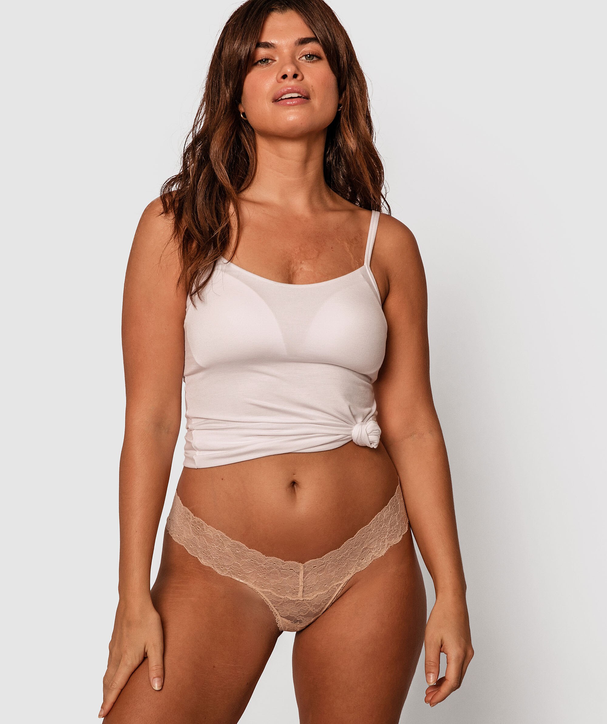 Evie V String Knicker - Nude 2