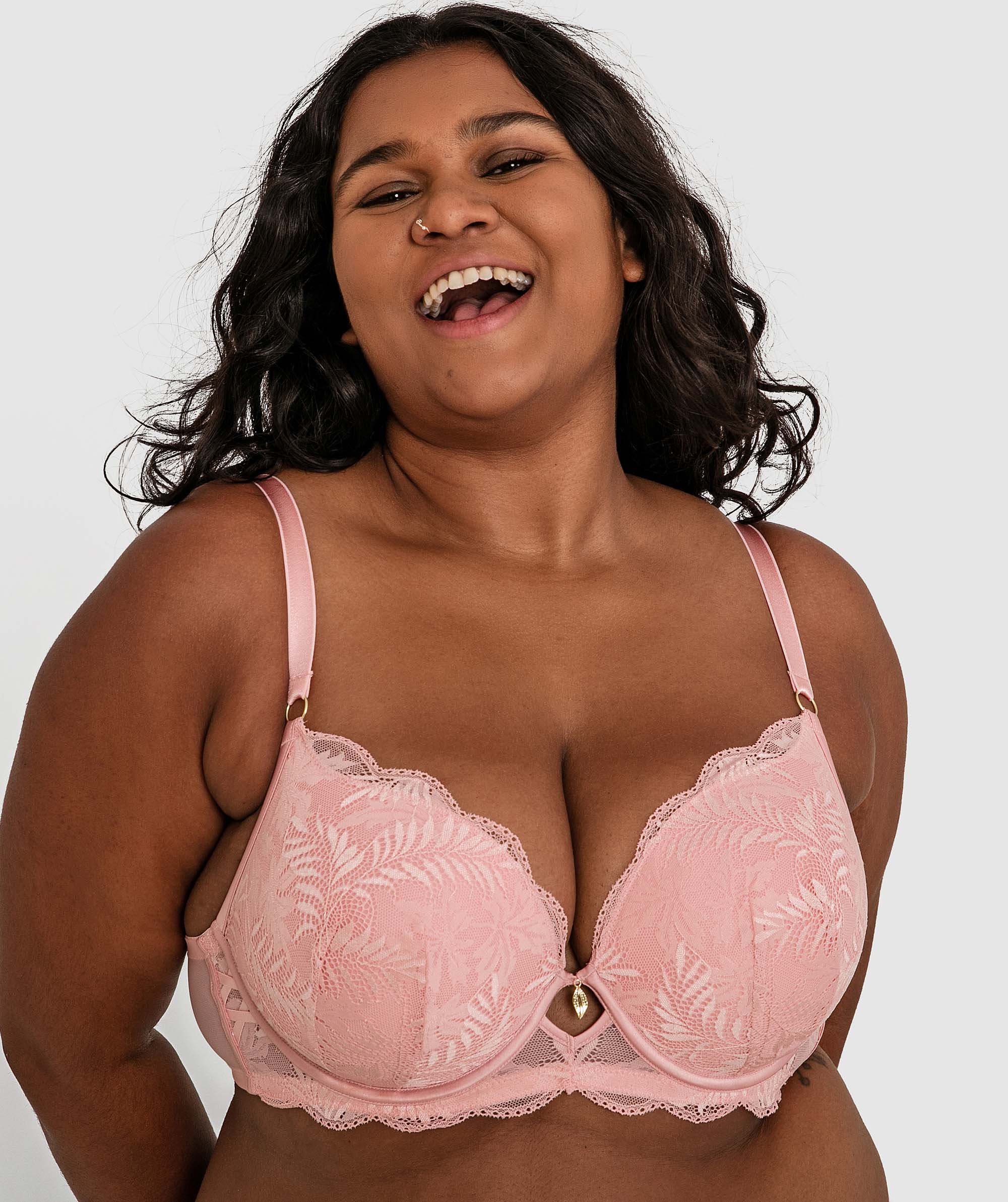 Fern Full Cup Plunge Bra - Rose