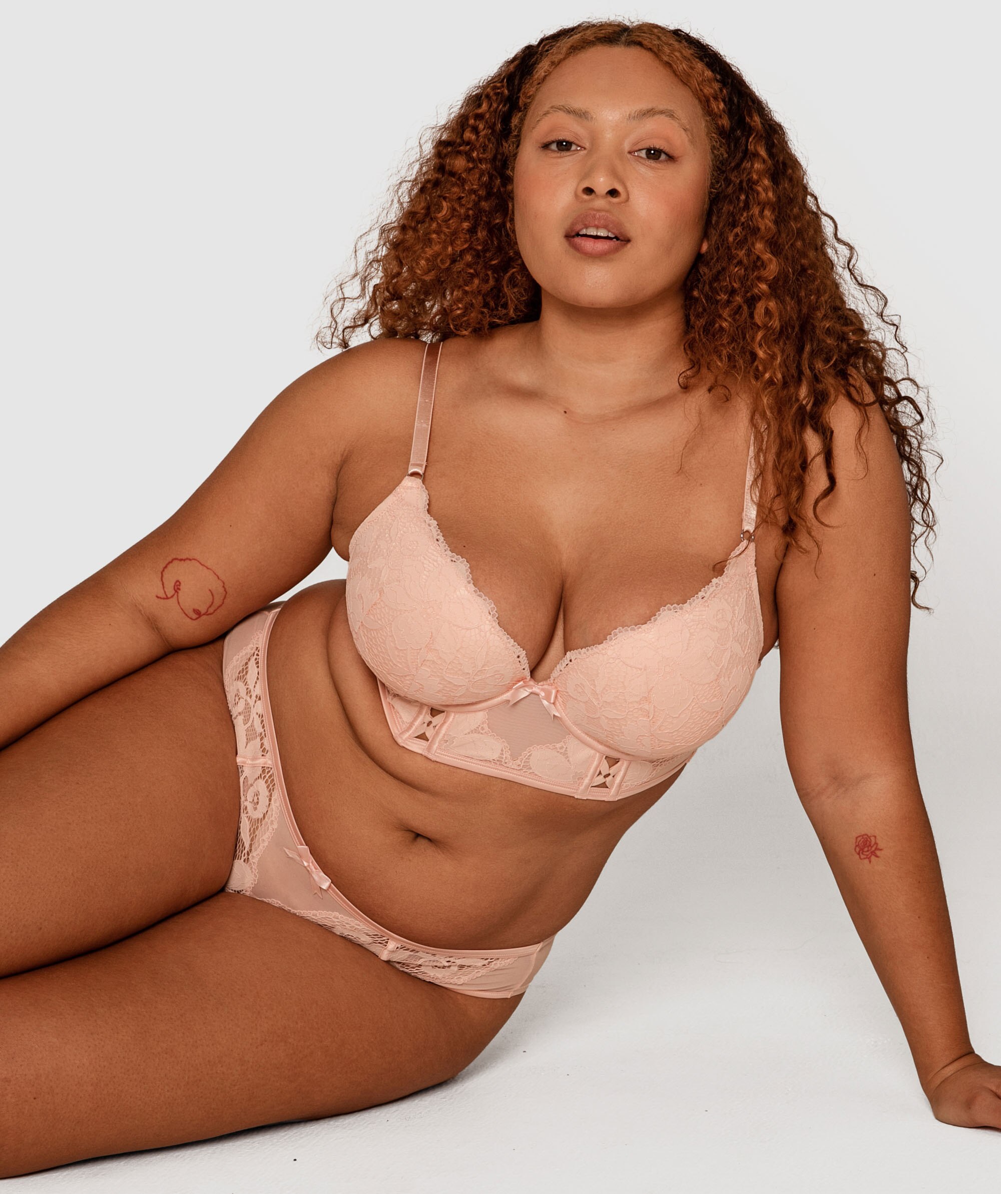 Fifi Longline Bra - Blush Pink