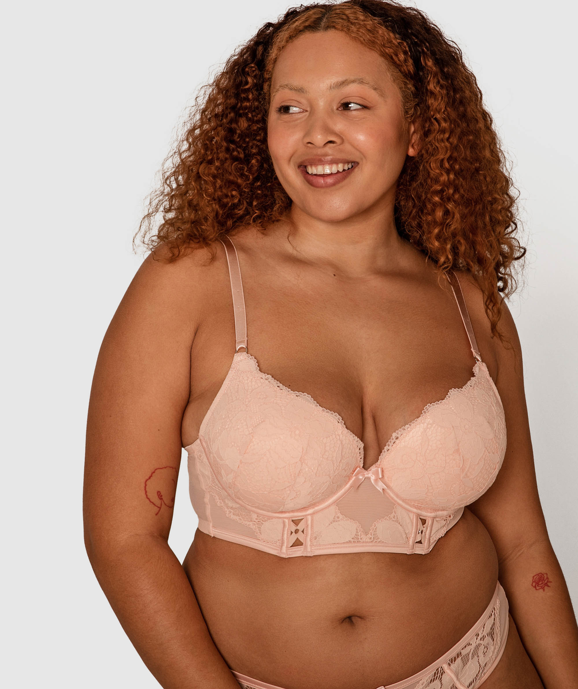 Fifi Longline Bra - Blush Pink