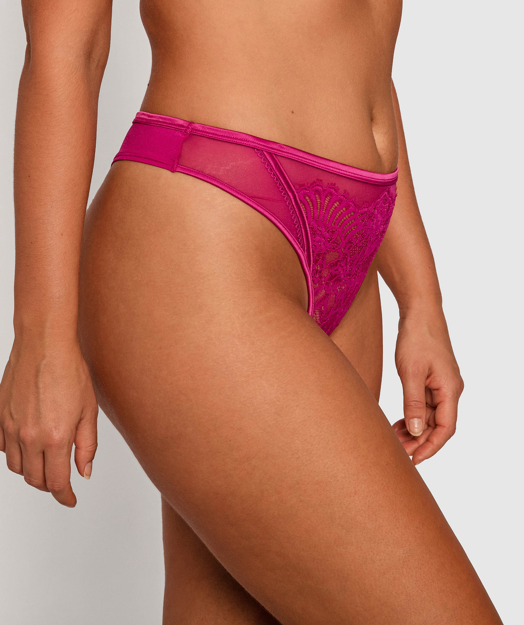 Flex Forward High Waist V String Knicker - Dark Pink