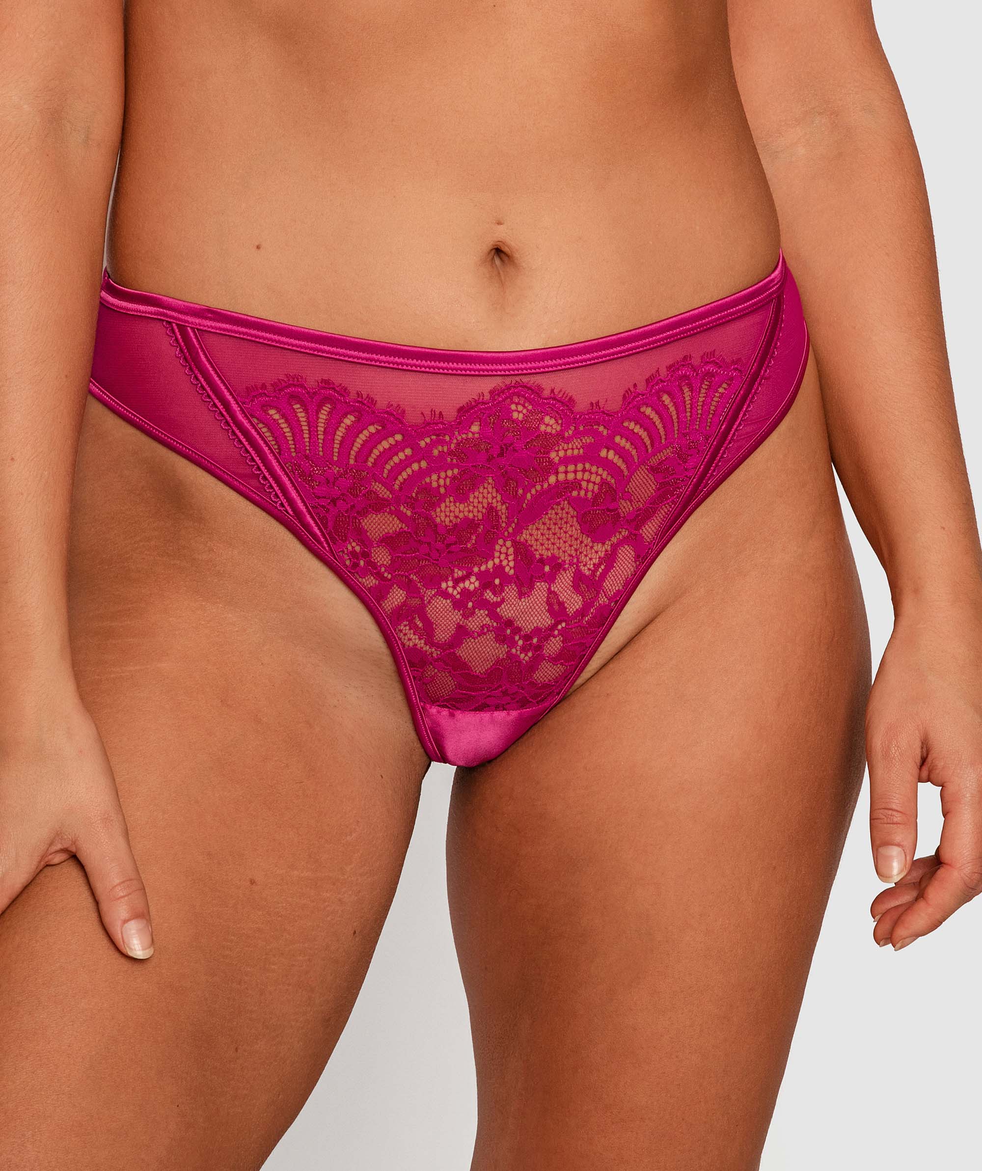 Flex Forward High Waist V String Knicker - Dark Pink