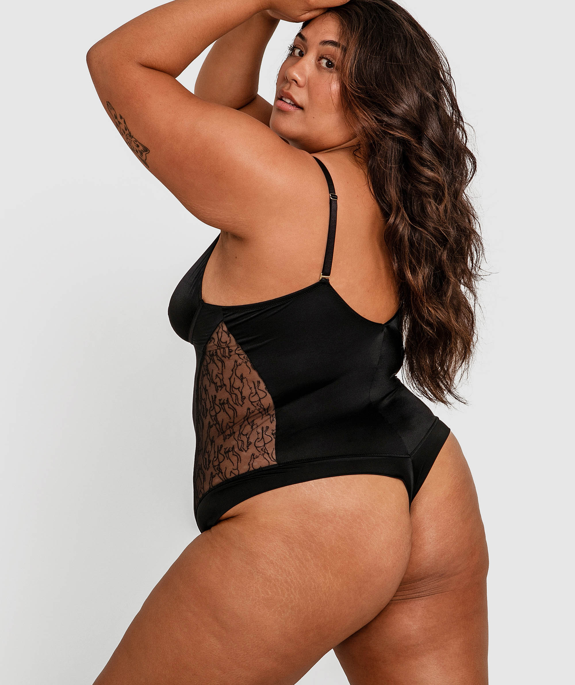 In The Nude Sleeveless Bodysuit - Black