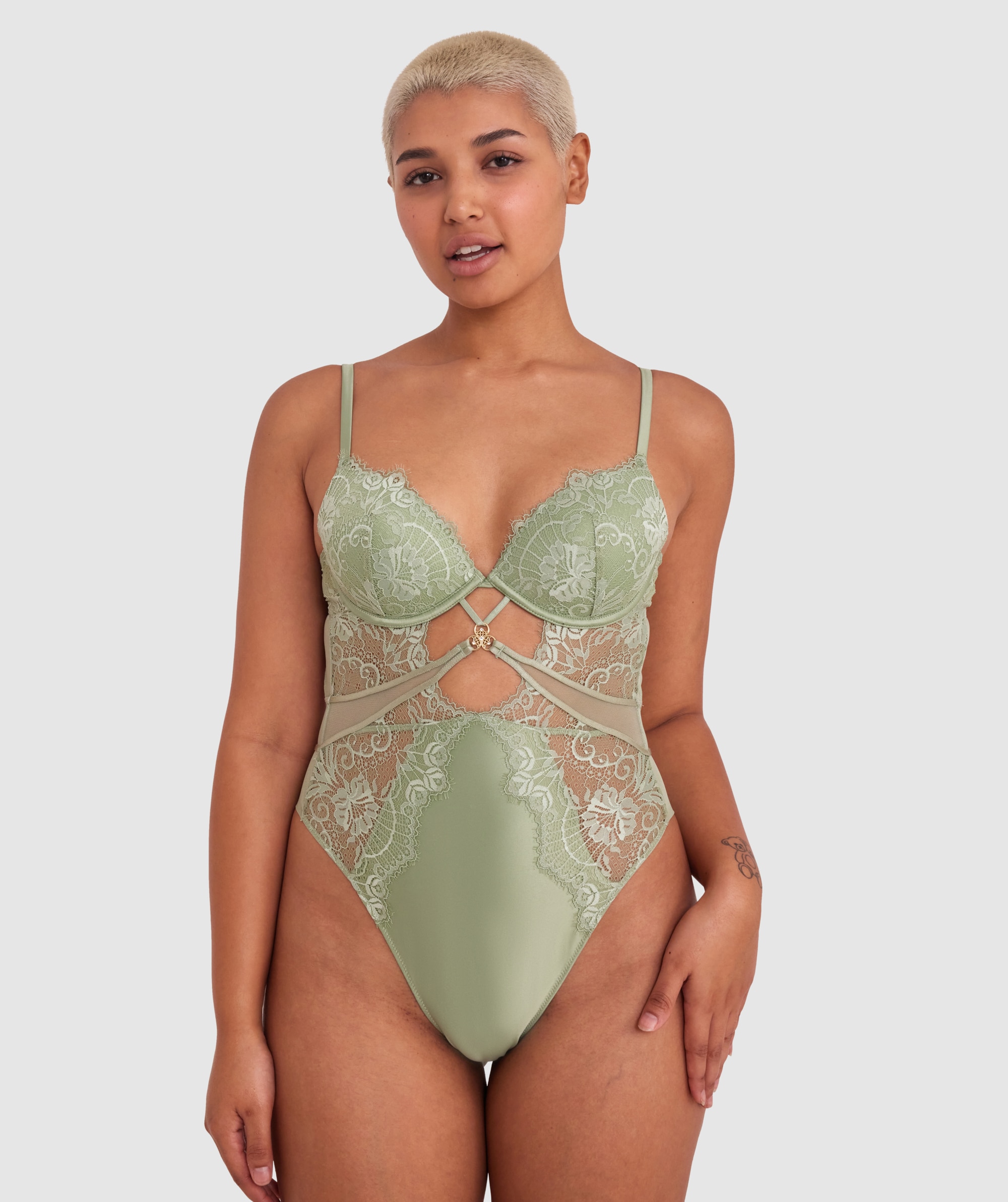 Ingrid Push Up Bodysuit - Khaki