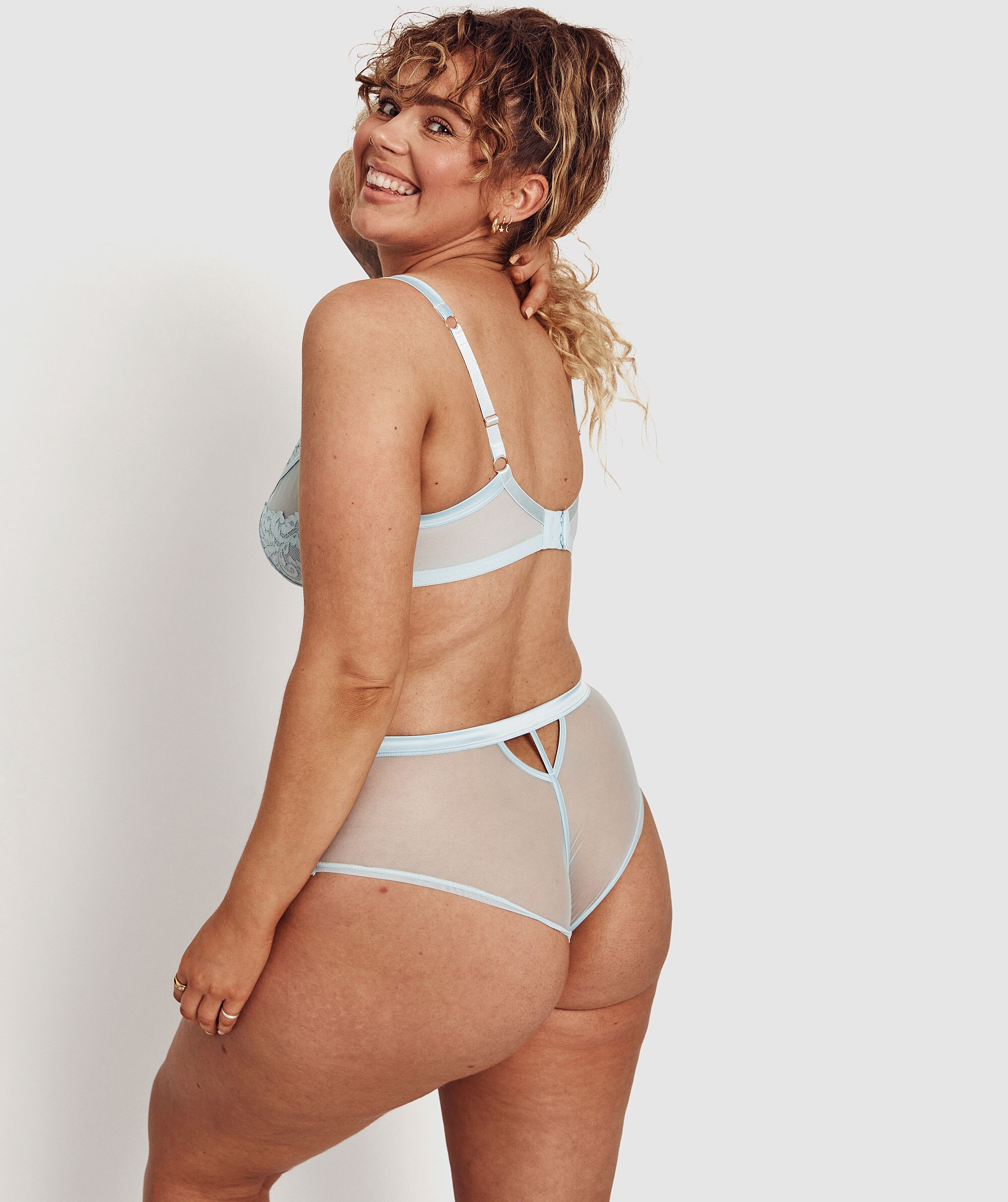 Iris High Waisted Brief - Light Blue 