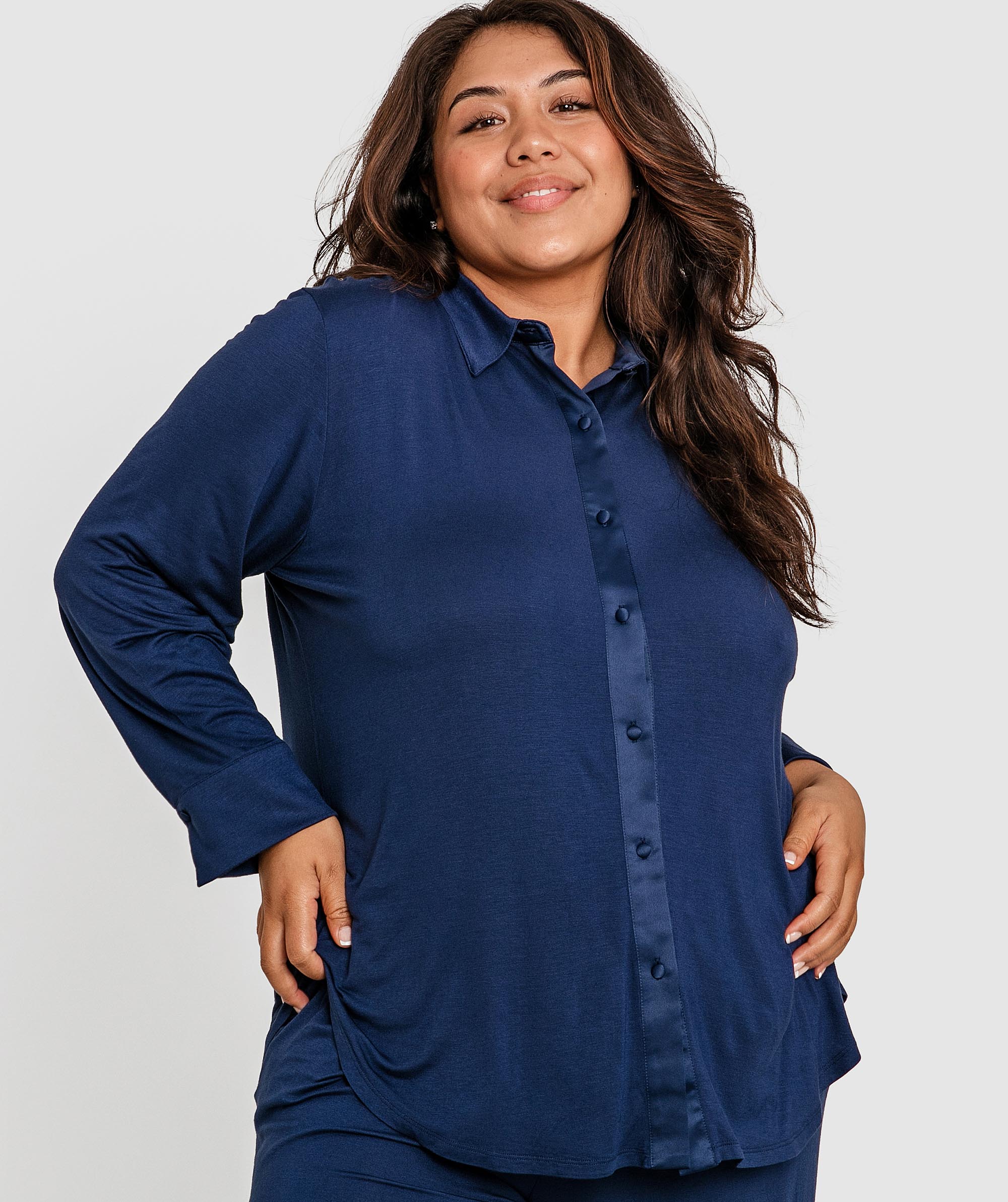 Kaede Long Sleeve Shirt - Navy