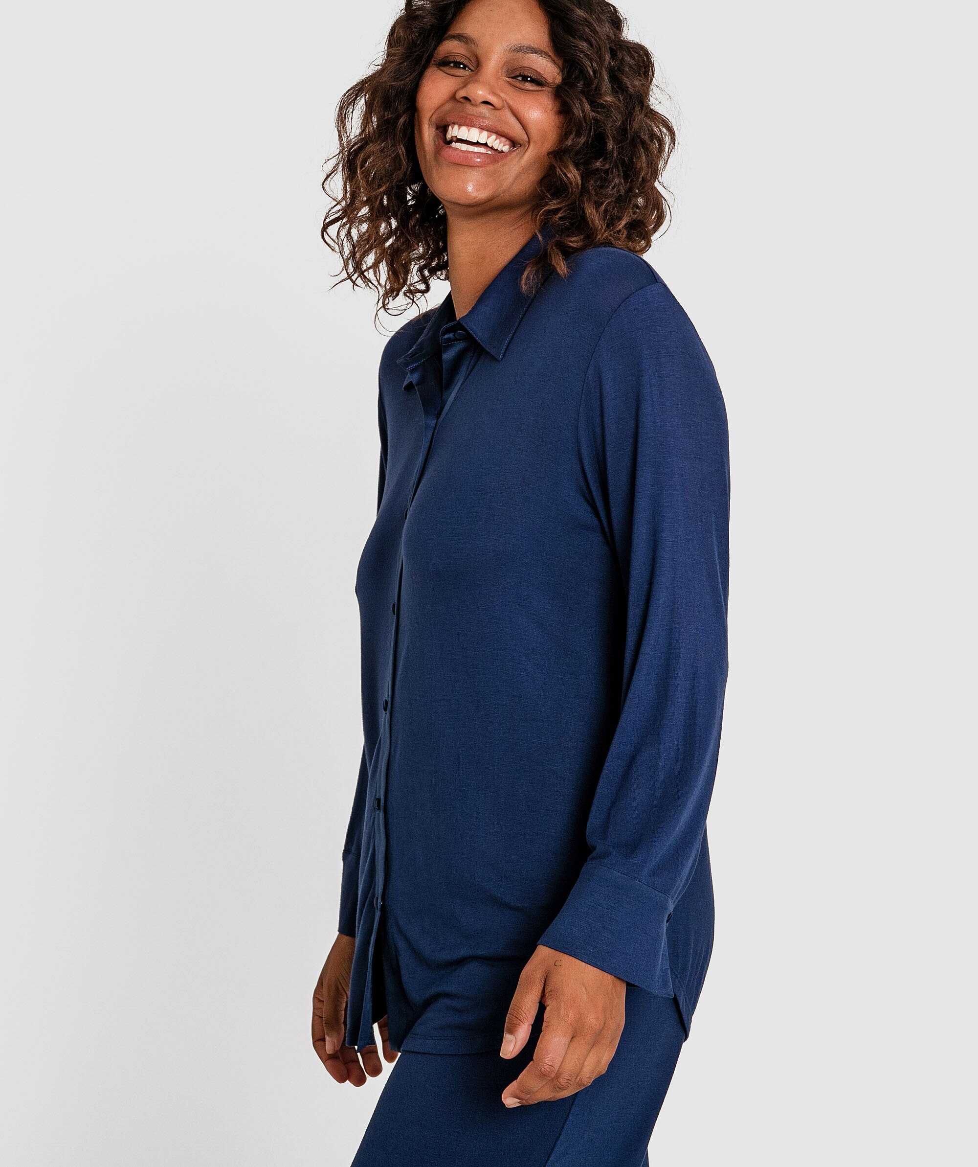 Kaede Long Sleeve Shirt - Navy