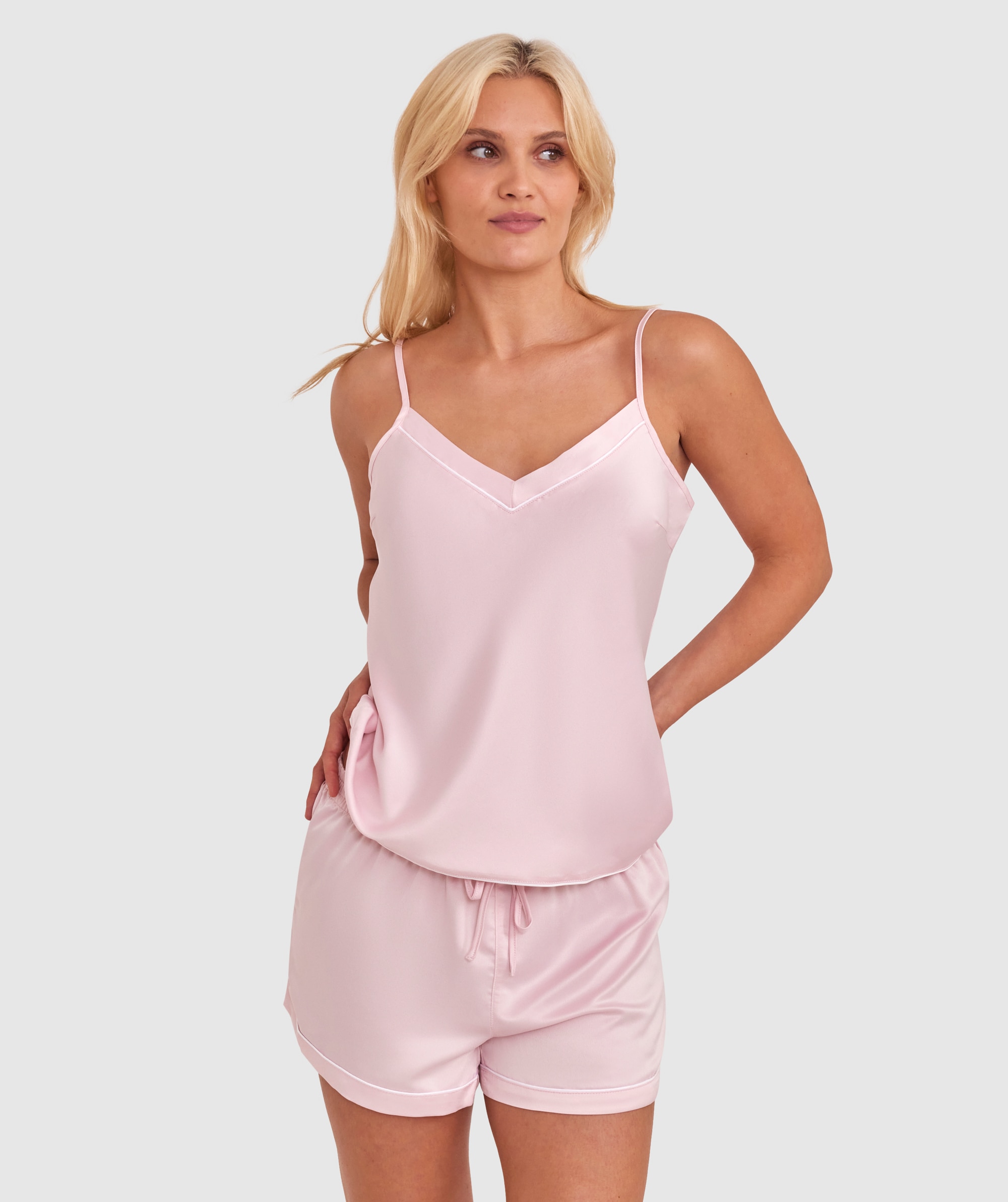 hot pink satin cami