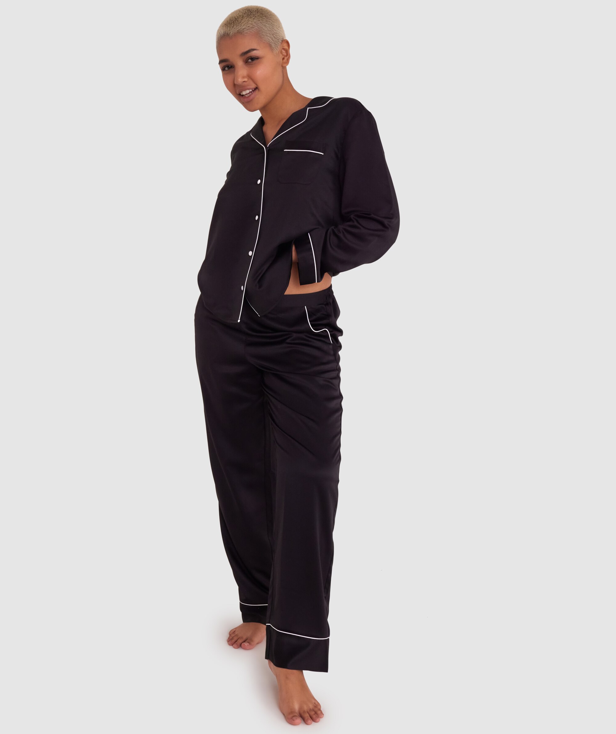 Liquid Satin Long Pant - Black