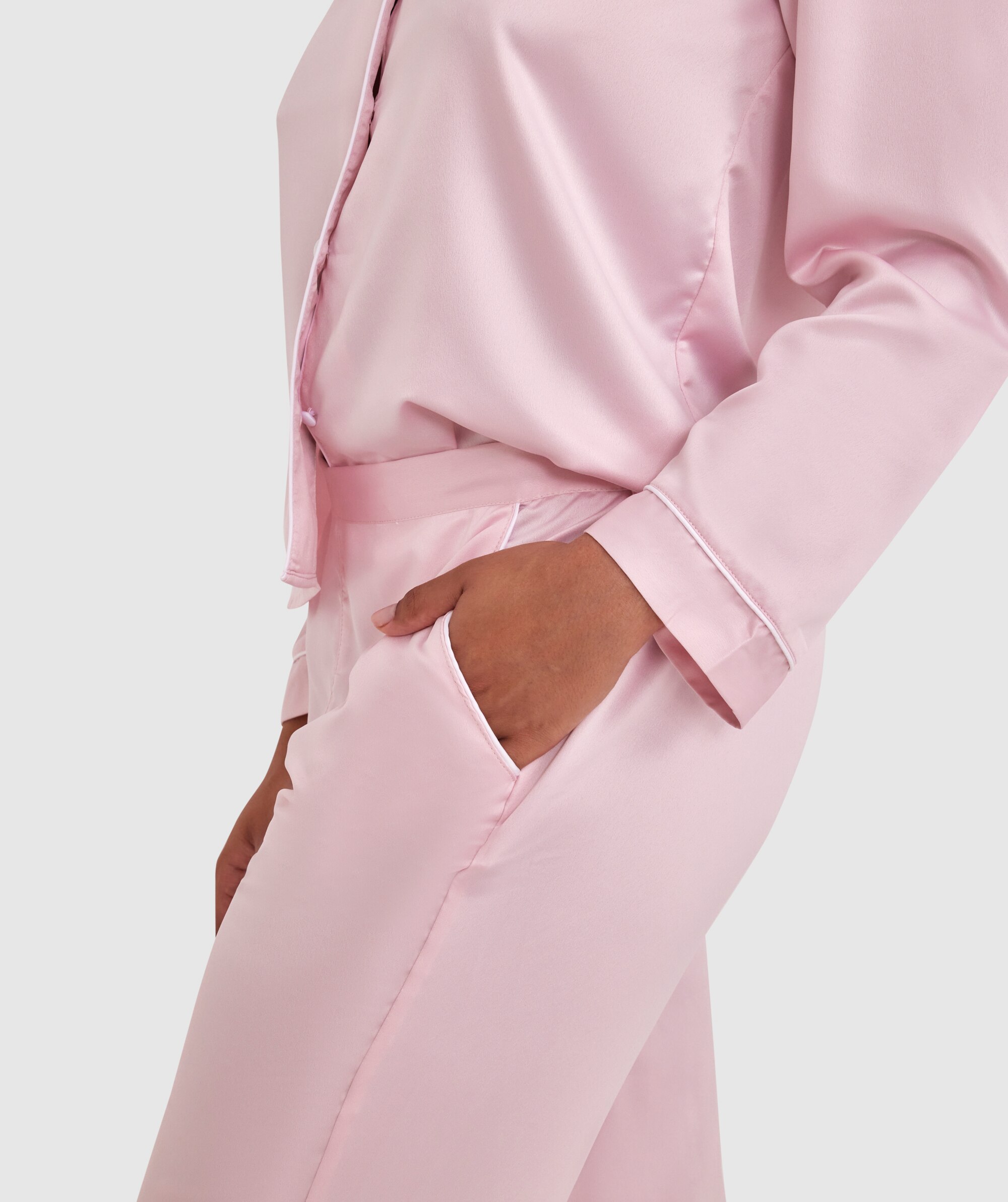 Liquid Satin Long Pants - Light Pink