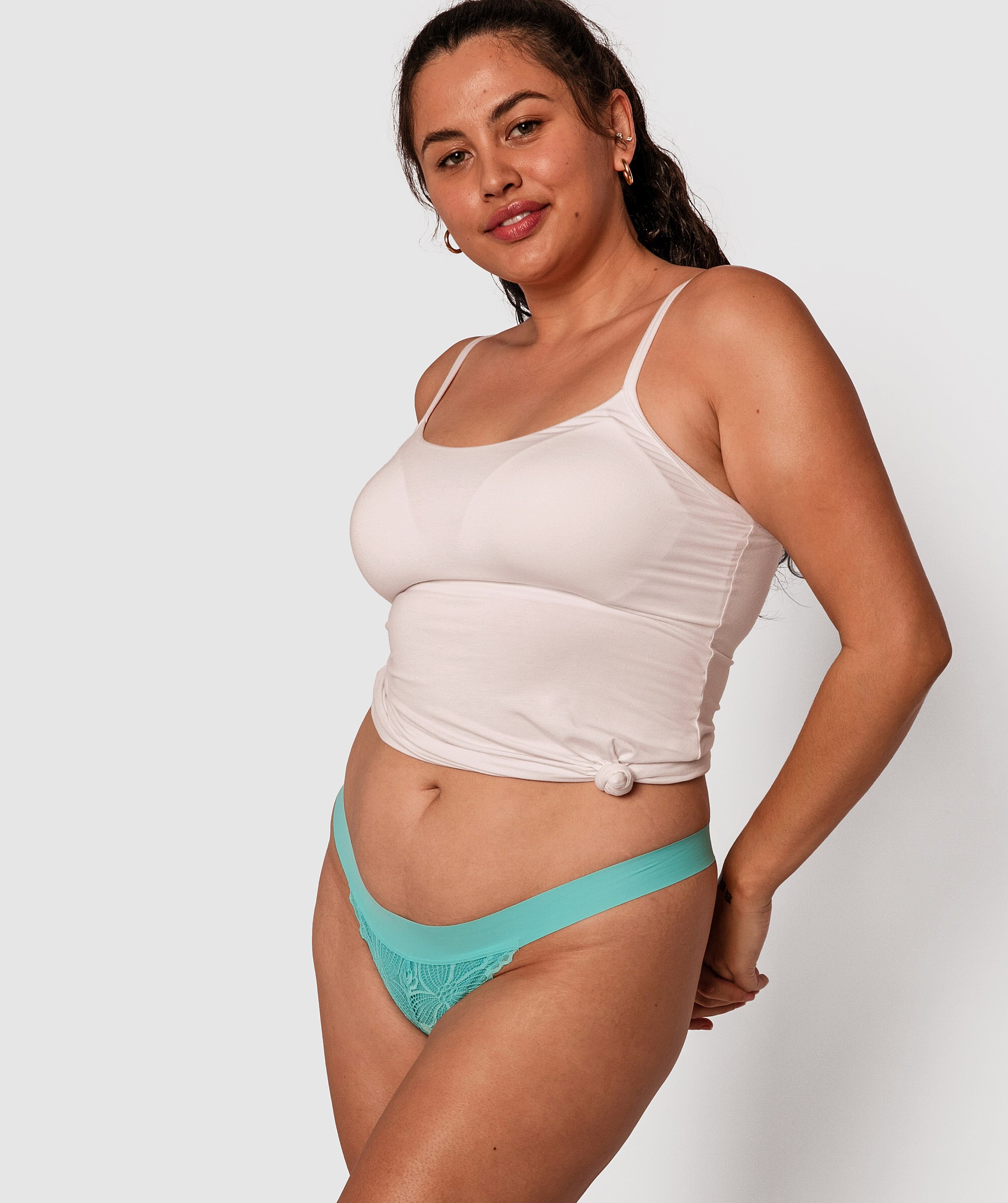 Lucie V String Knicker - Aqua