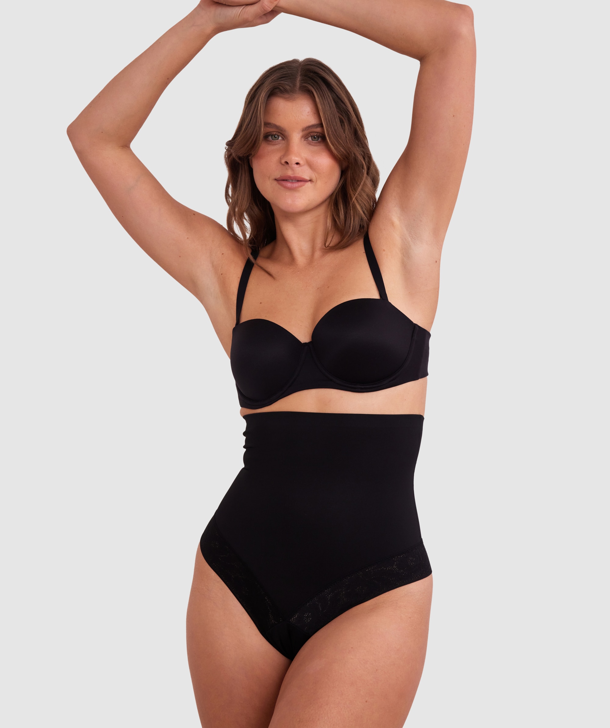 Luxe Solutions Control High Waisted V String - Black