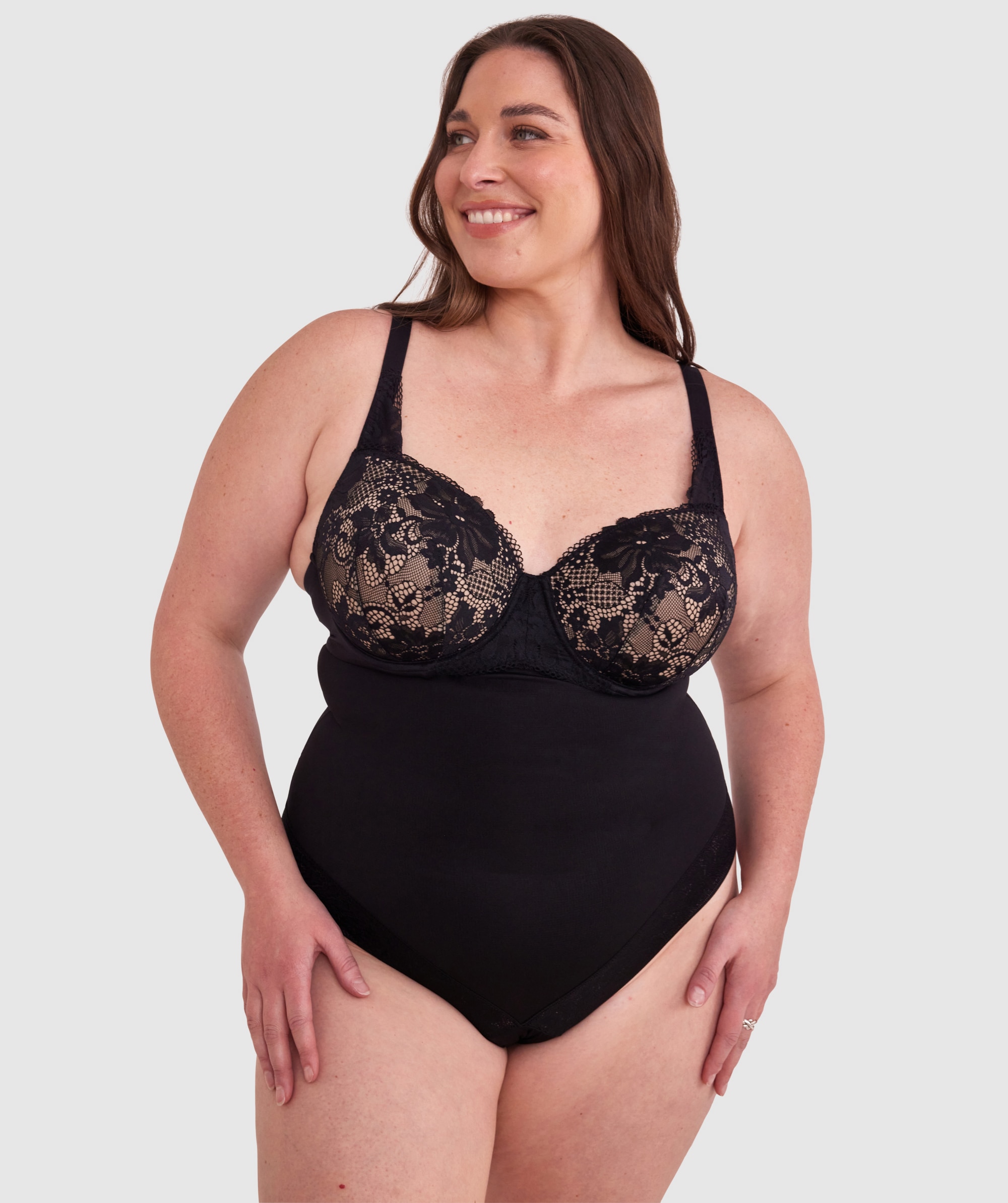 Luxe Solutions Control High Waisted V String - Black