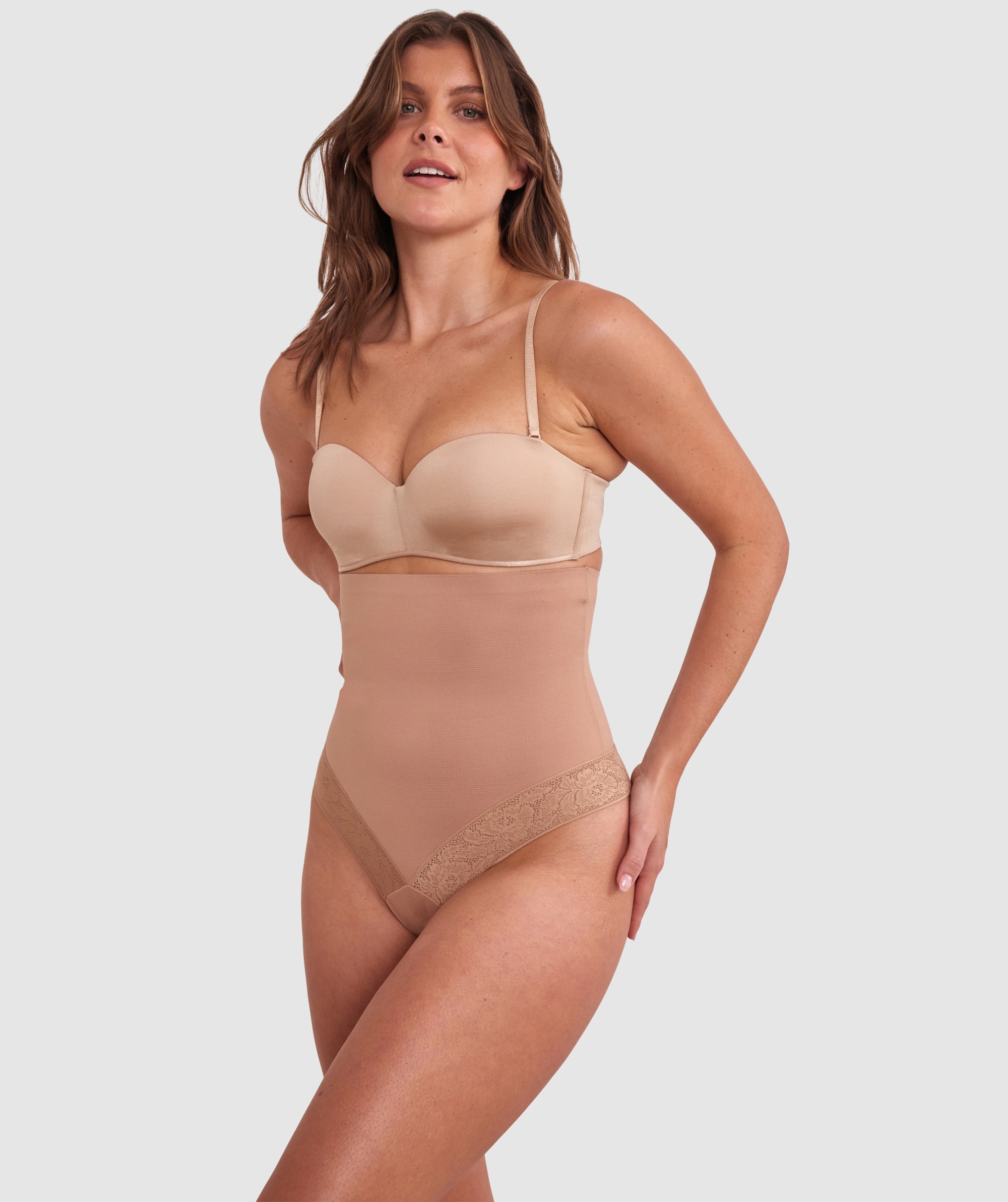 Luxe Solutions Control High Waisted V String - Nude 3