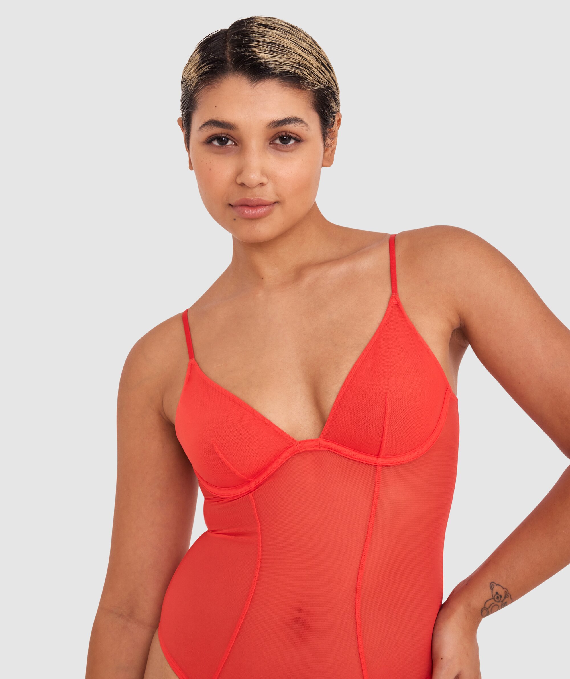 Bras N Things Made for Mesh Underwire Bra Red 01568402