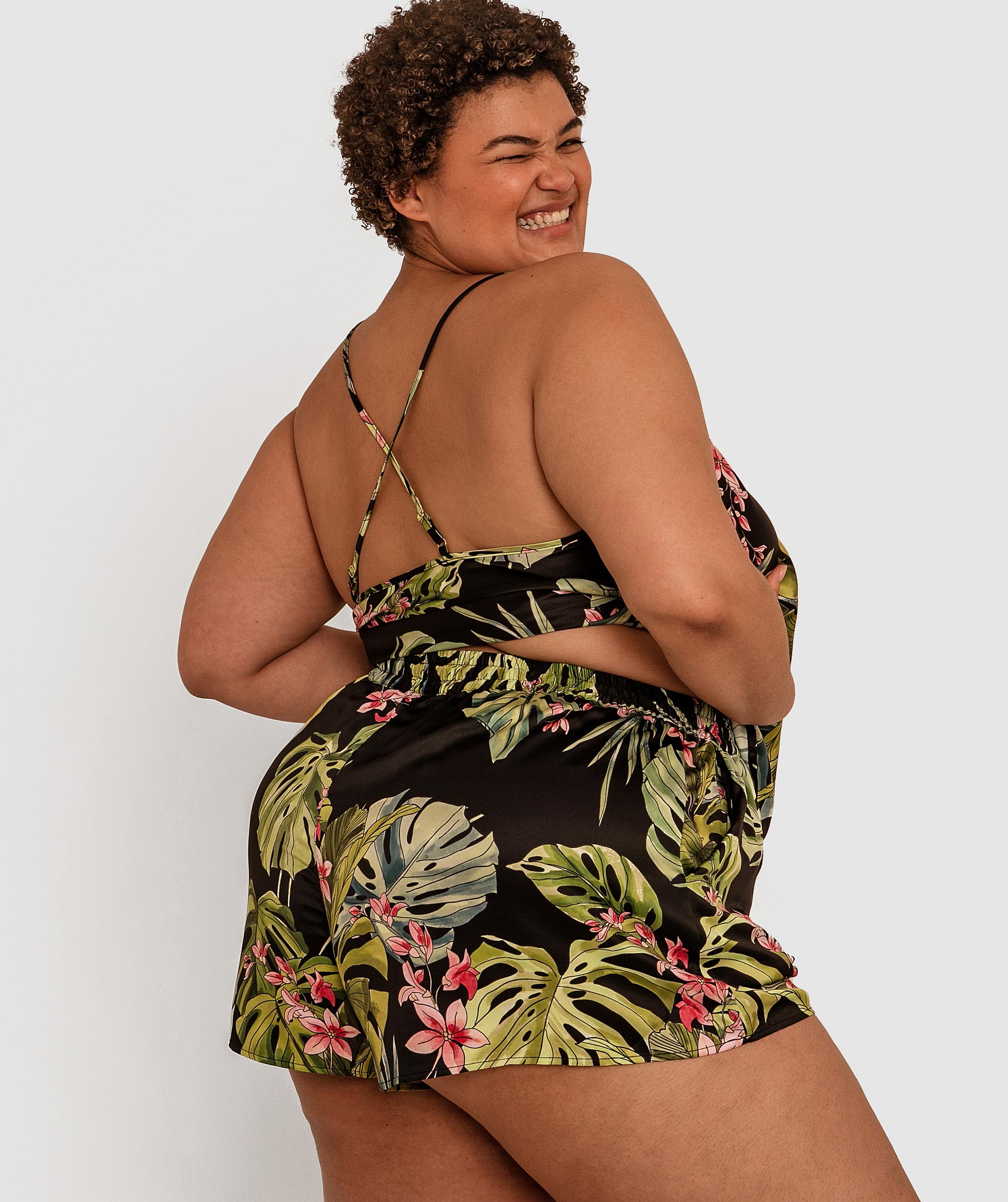 Midnight Palms Shorts - Tropical Print