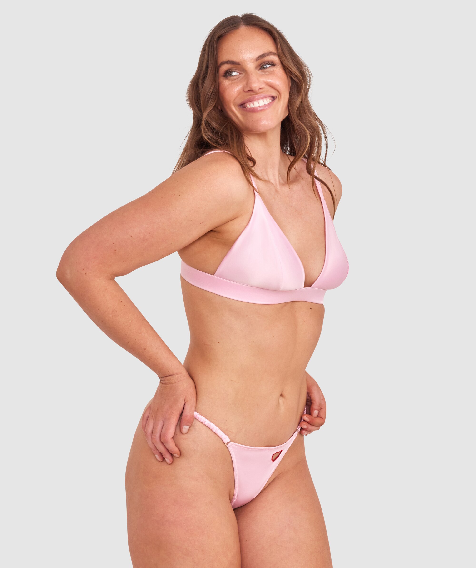 トップス LGB STRING BRA ICEPINK + FORBIDDEN FRUIT MINKPINK Forbidden Fruit Lace Triangle Bikini Top | Urban