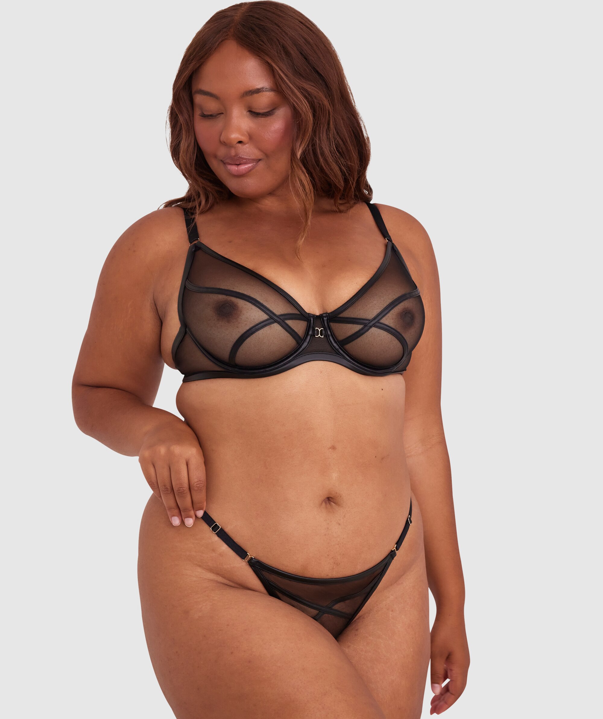 Night Games Simply Sexy Underwire & Mini V Set - Black