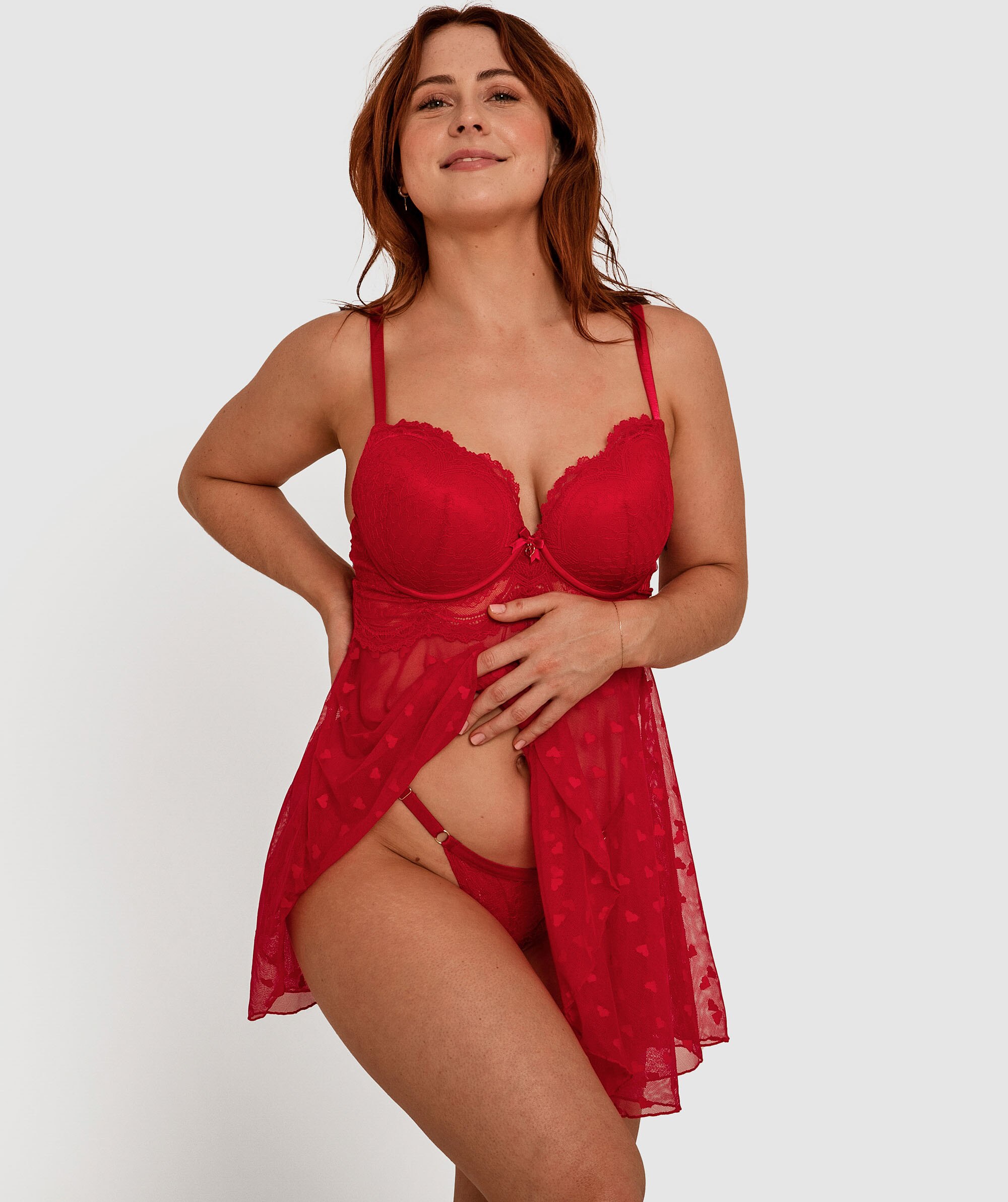 Night Games Love Fool Babydoll Set - Red
