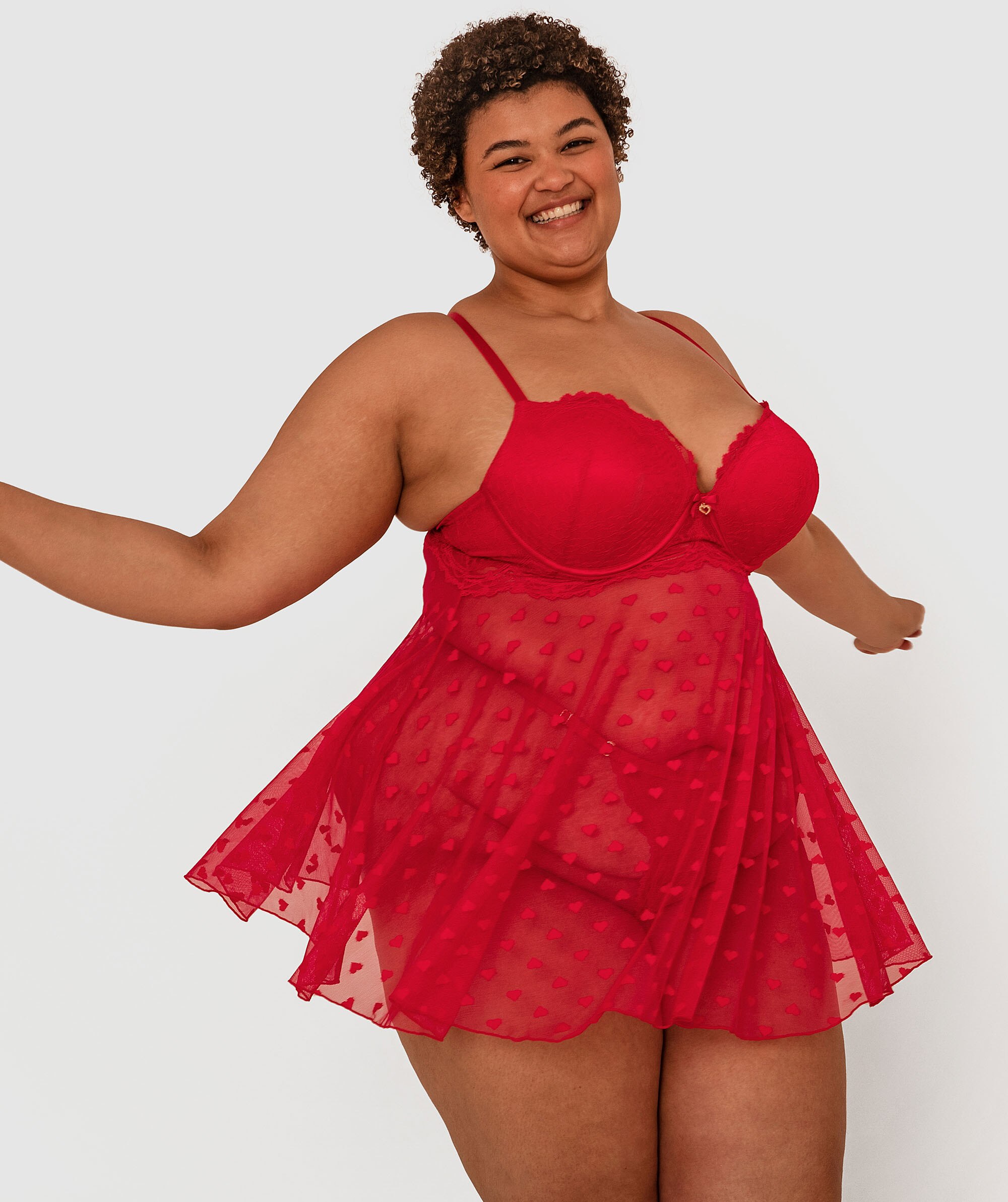 Night Games Love Fool Babydoll Set - Red