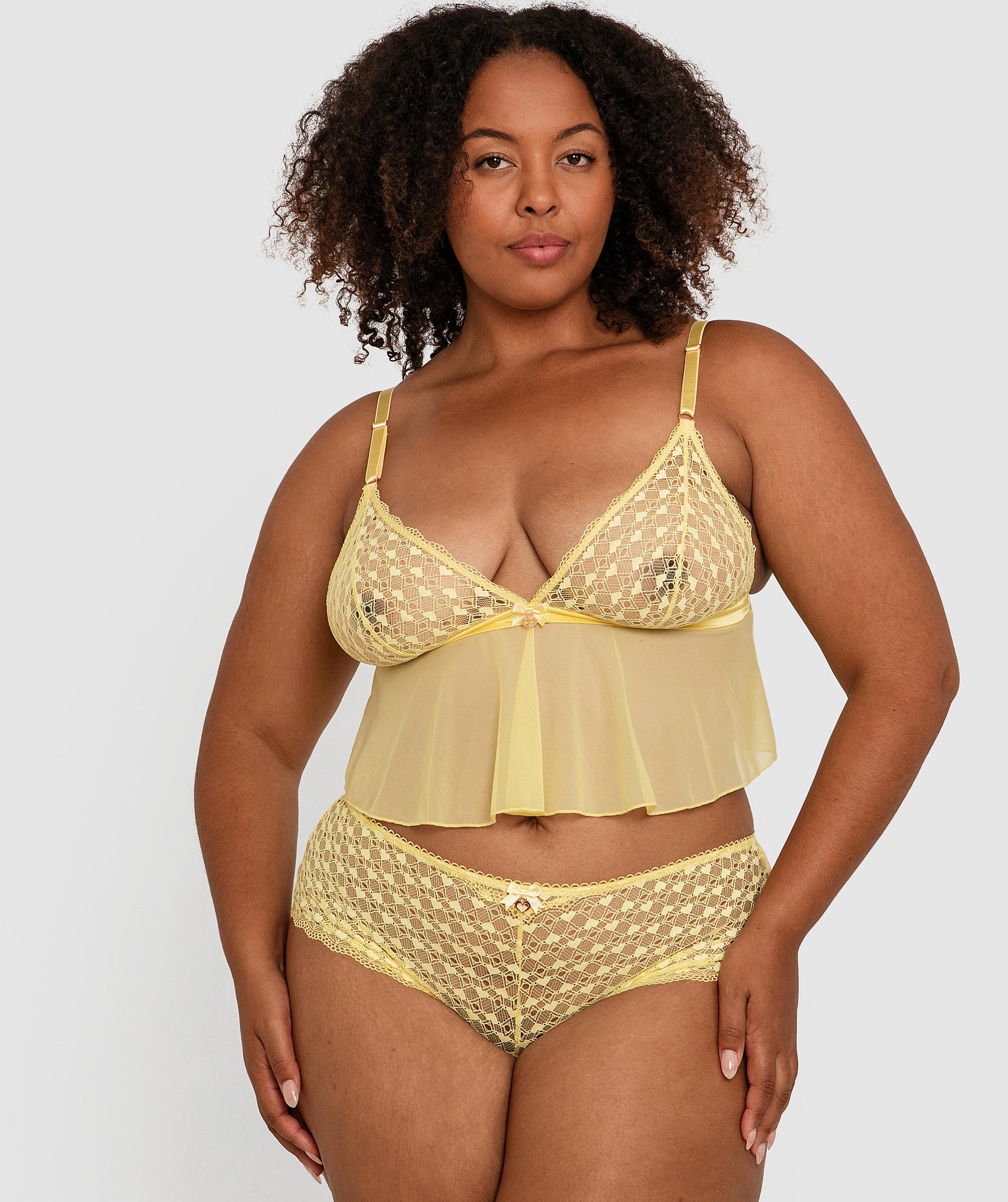 Night Games Sweetheart French Knicker - Light Yellow
