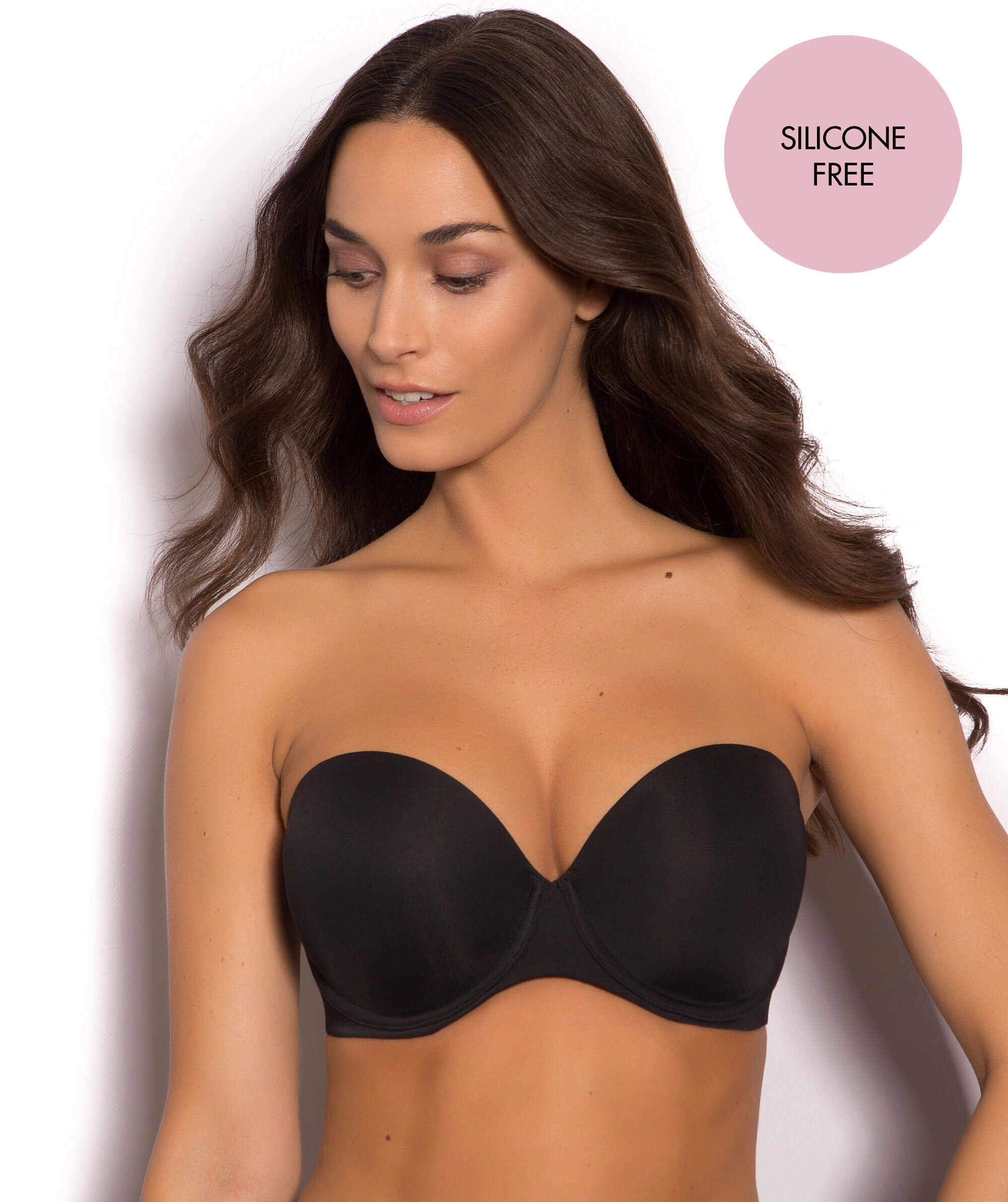 Nine To Five Silicone Free Full Cup Strapless Bra - Black