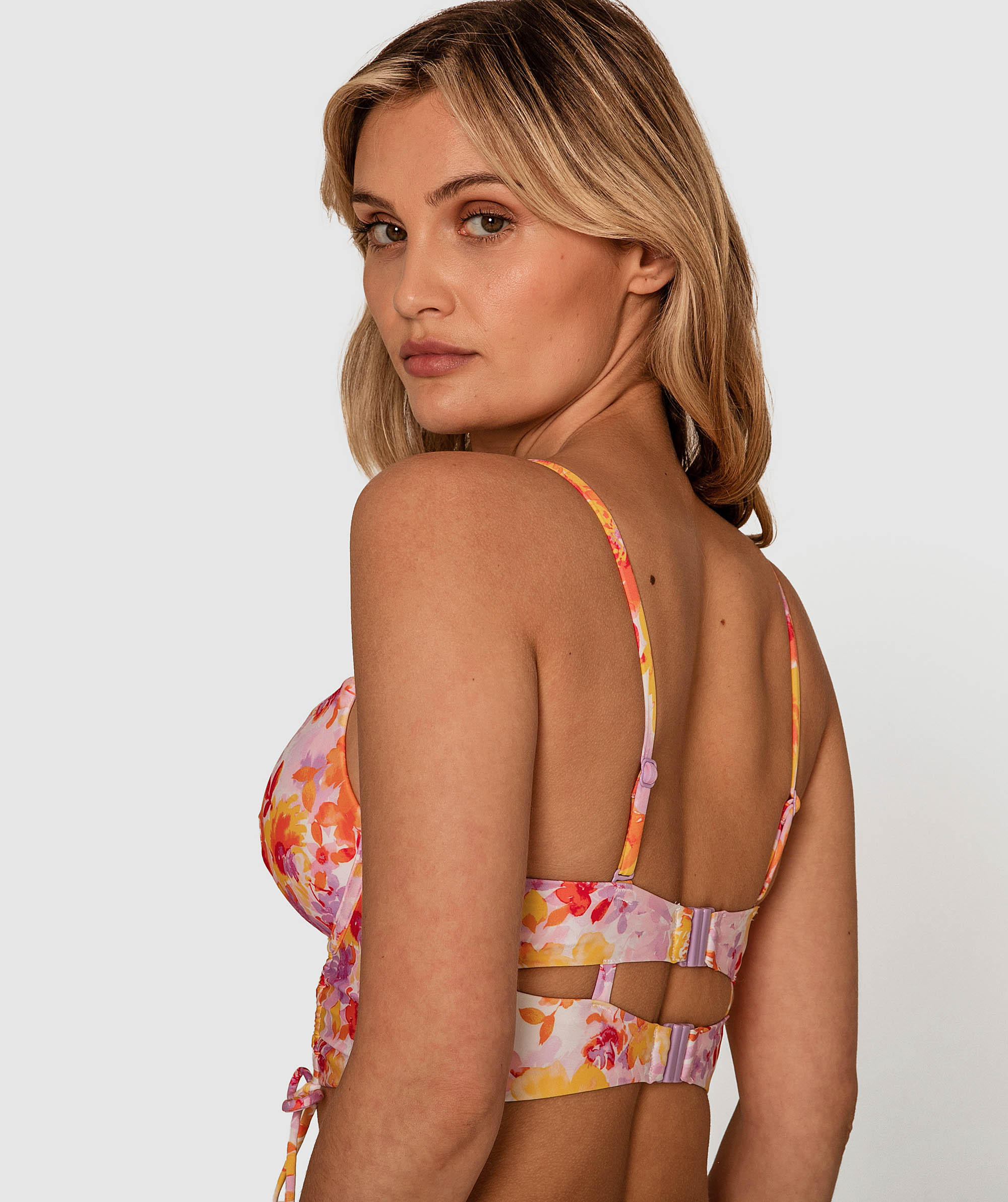 Planet Bliss Swim Vibrant Vacation Push Up Top - Floral Print