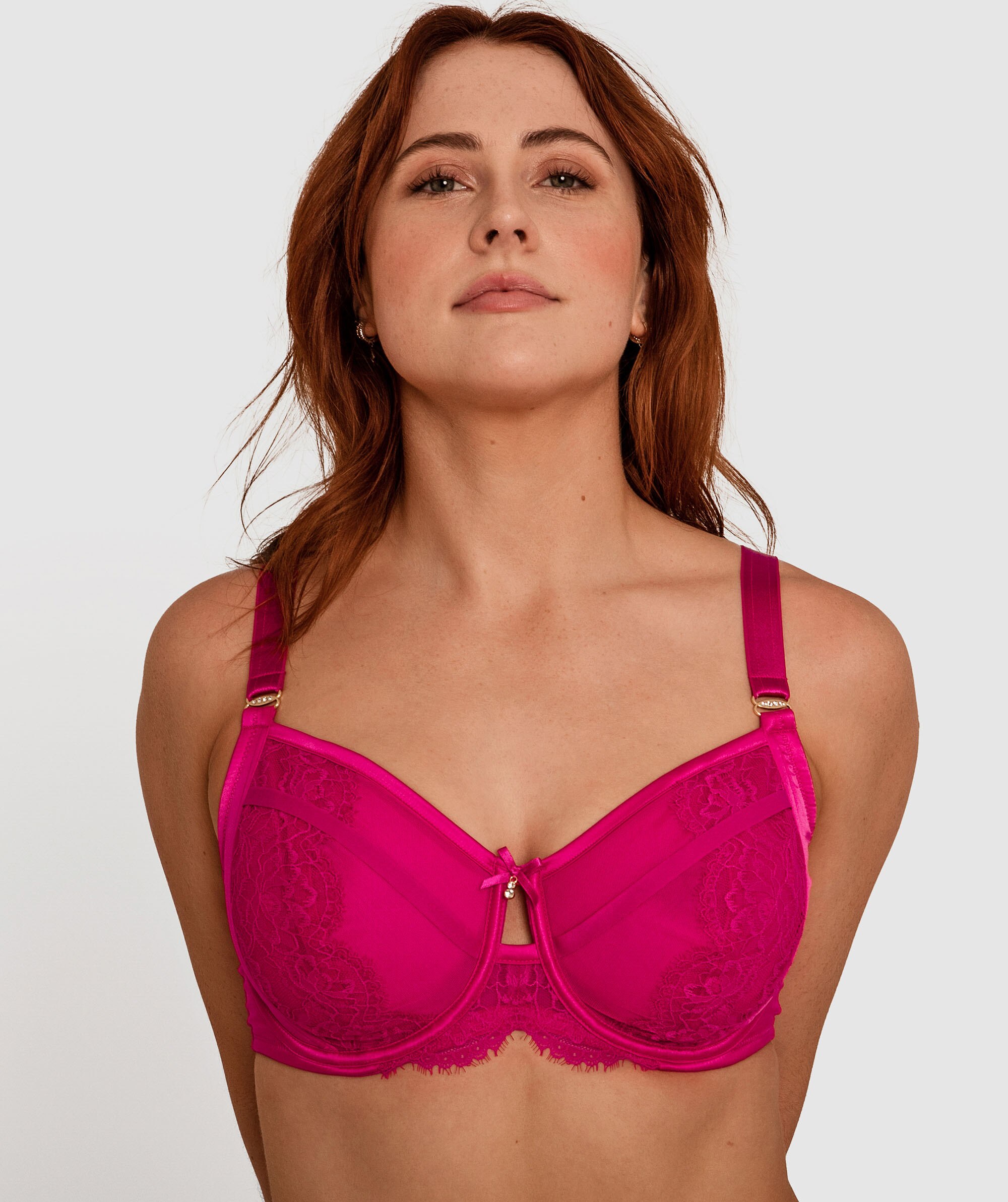 Robyn Curvy Balconette Bra - Fuchsia Pink