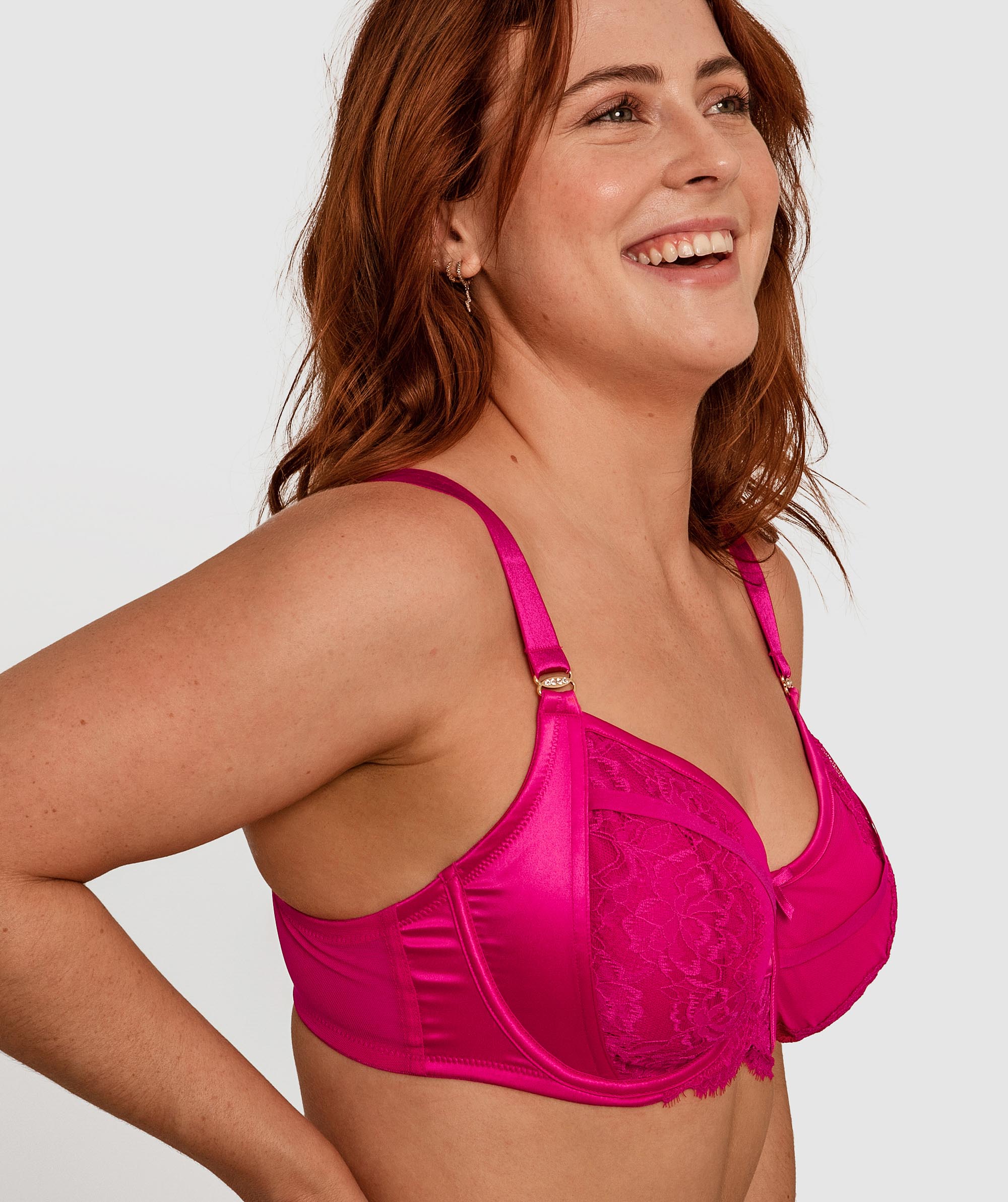 Robyn Curvy Balconette Bra - Fuchsia Pink