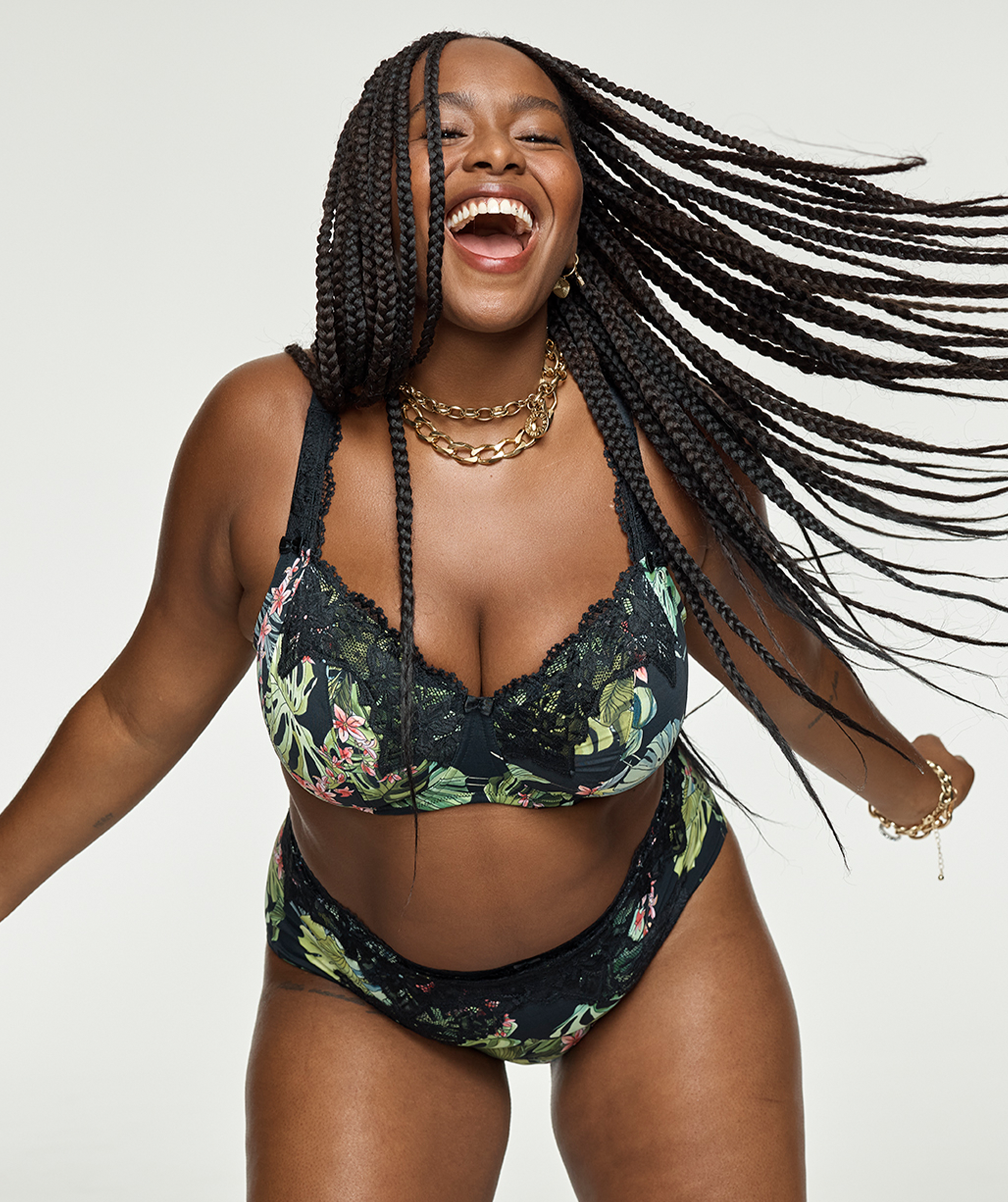 Sapphire Curvy Bra - Tropical Print