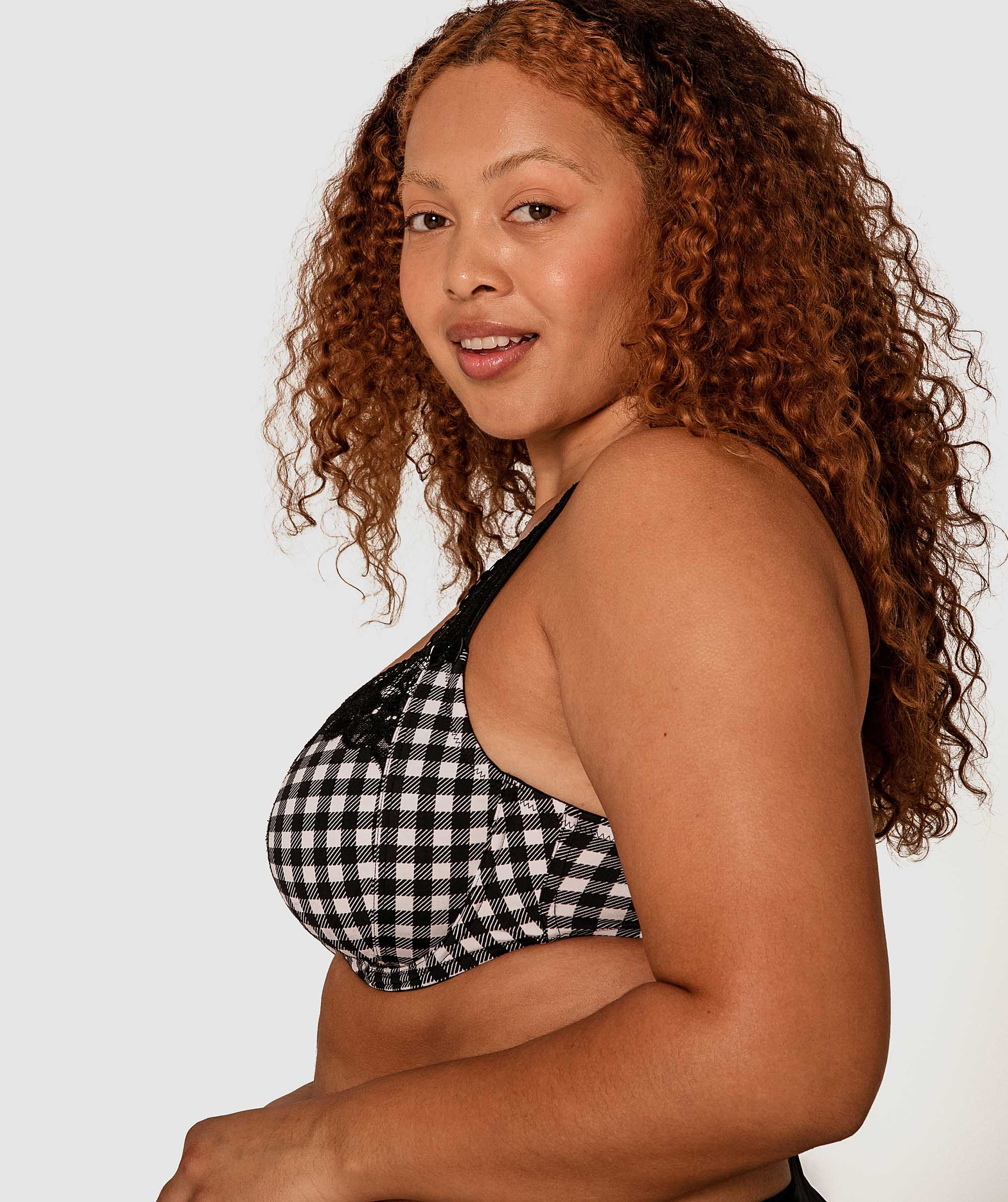 Sapphire Curvy Bra - Black Check Print