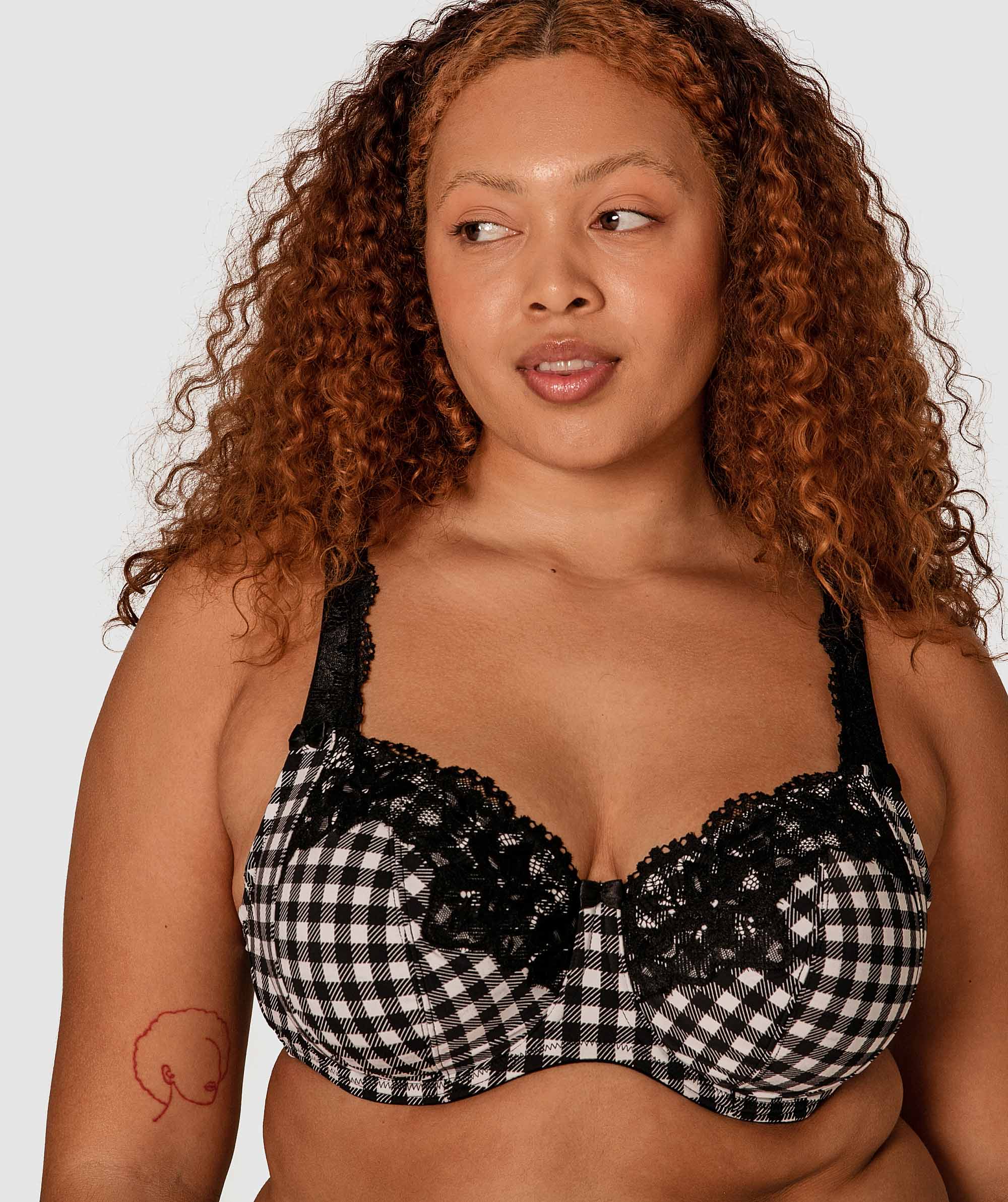 Sapphire Curvy Bra - Black Check Print