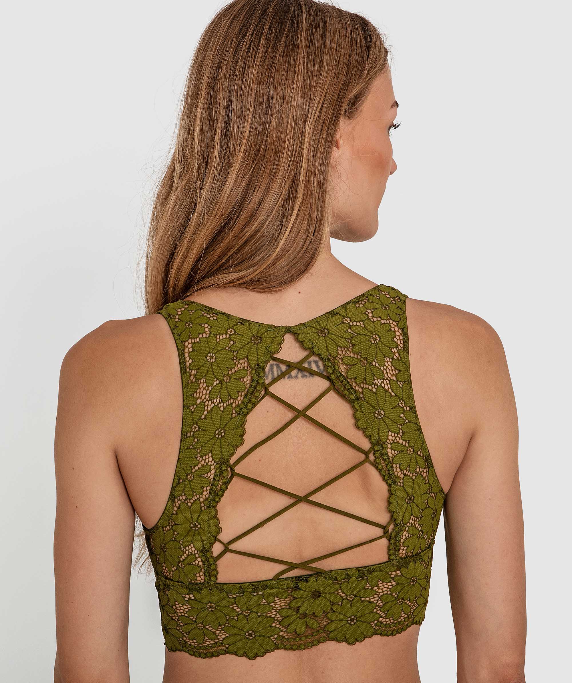 Saskia Plunge Bralette - Khaki