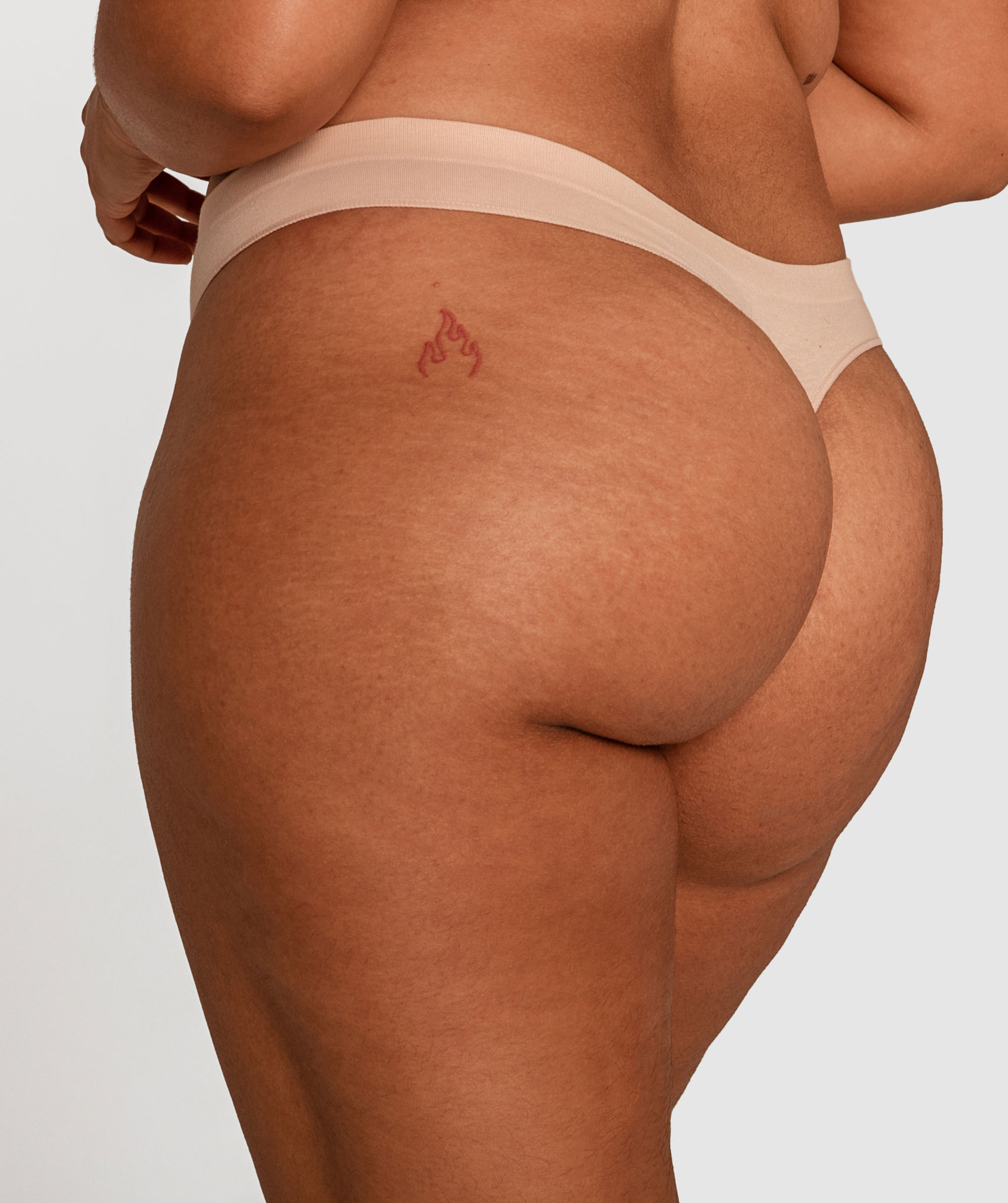 Seamless With Cotton V String Knicker - Blush Pink