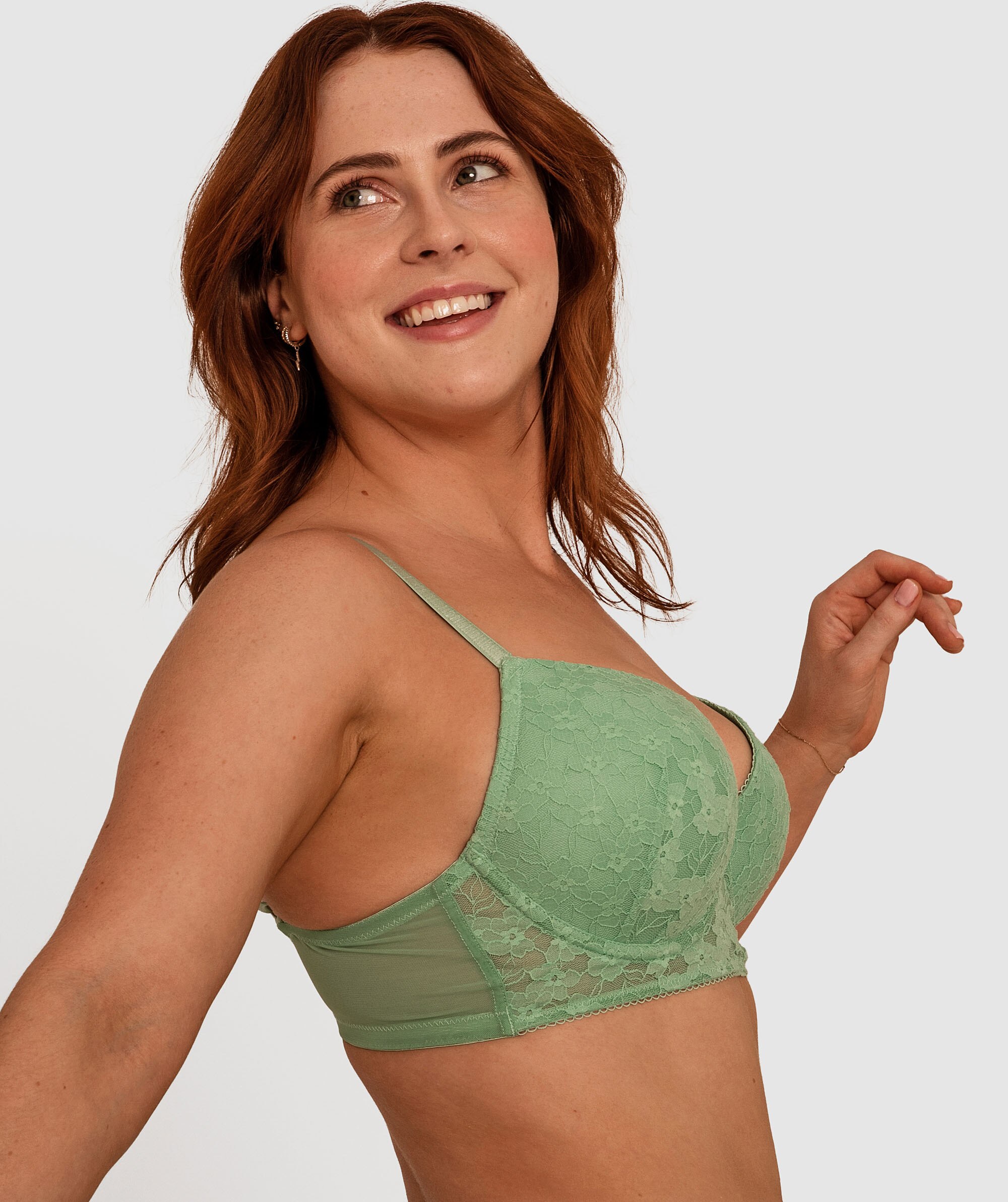 Shelly Longline Contour Bra - Pastel Green