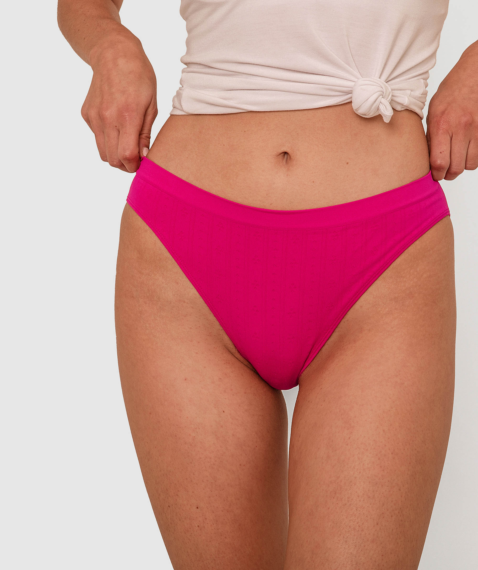 Theodora High Waist High Leg Knicker - Magenta