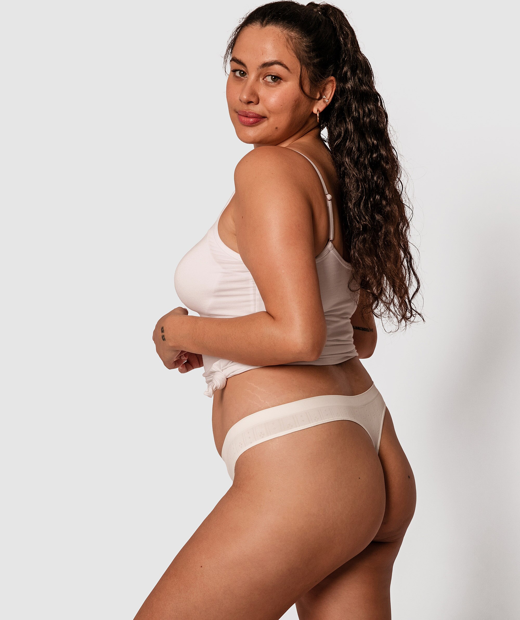 Theodora V String Knicker - White