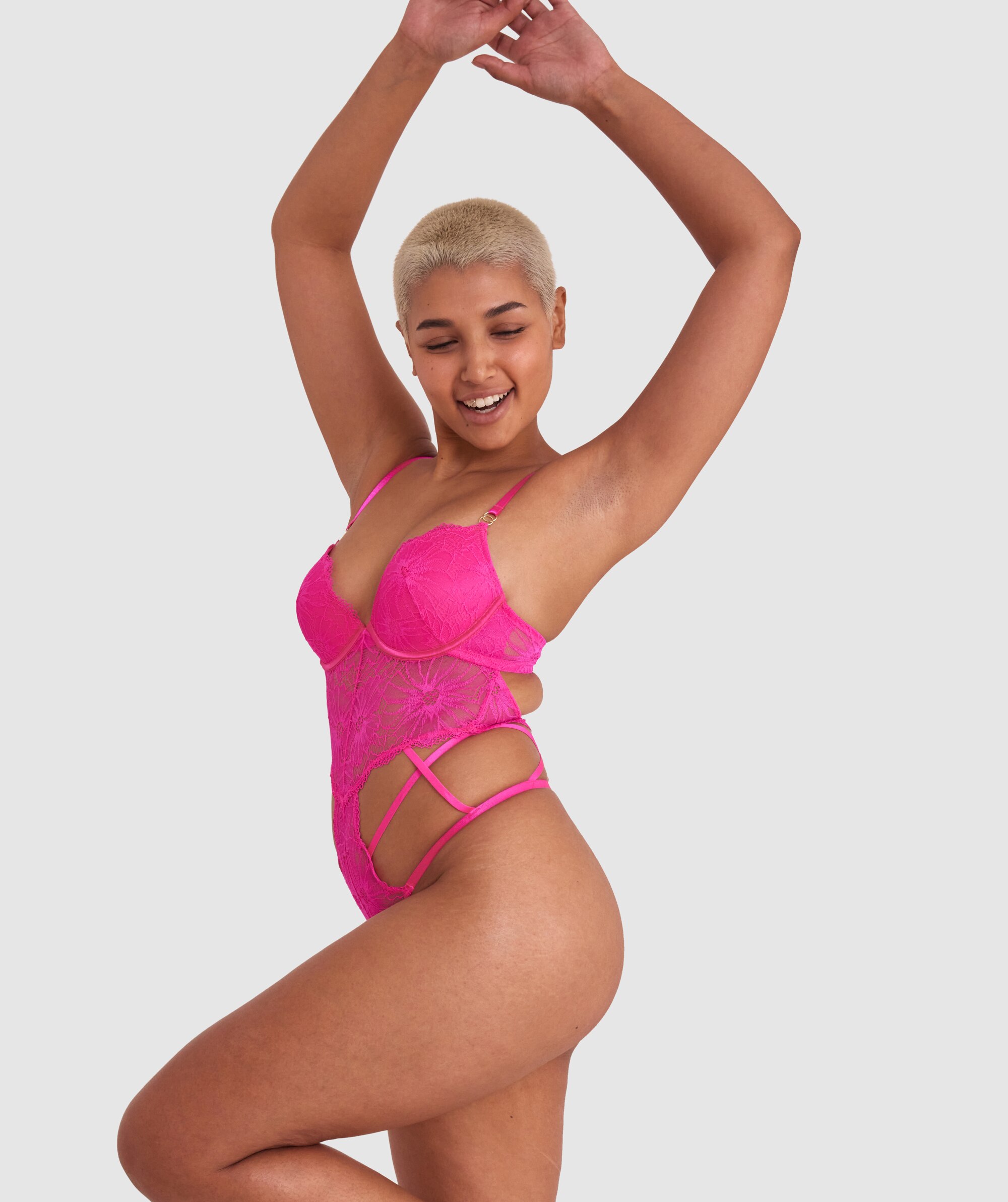 Tia Push Up Bodysuit - Pink