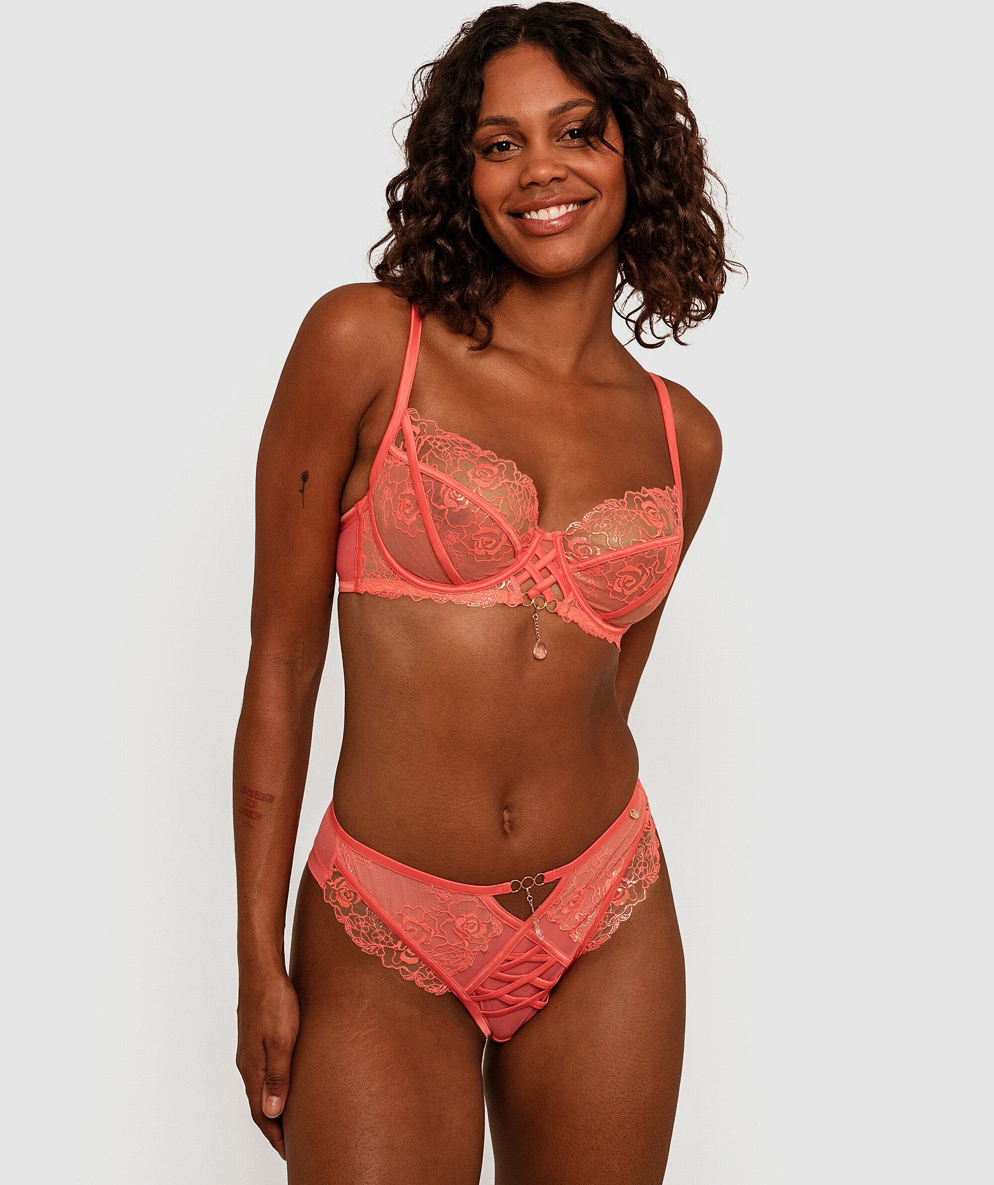 Vamp Enjoy Lovebirds Underwire Bra - Light Coral