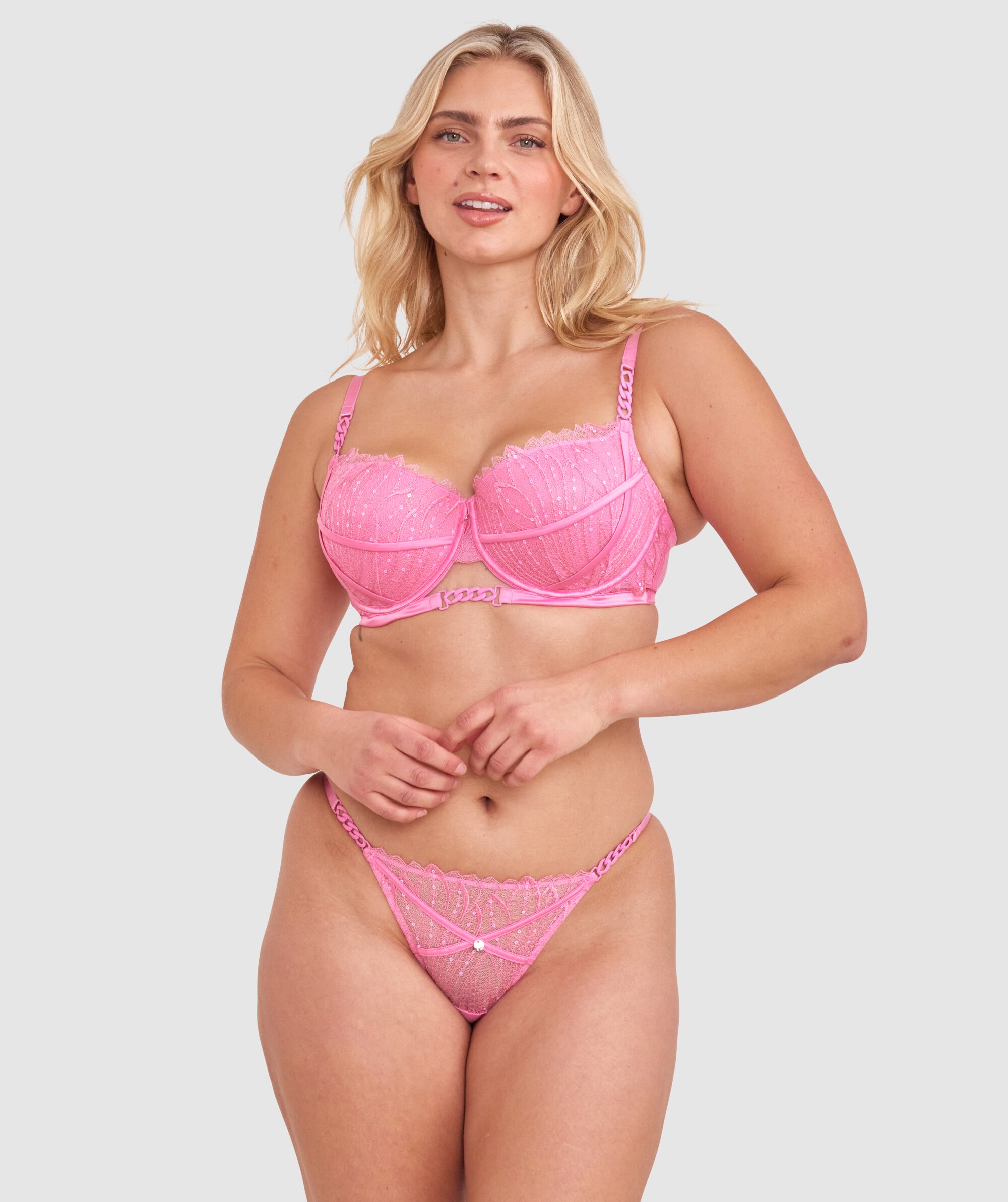 トップス LGB STRING BRA ICEPINK + FORBIDDEN FRUIT YONGHS Women's Wet Look PVC Leather Wire-Free Unlined Bra