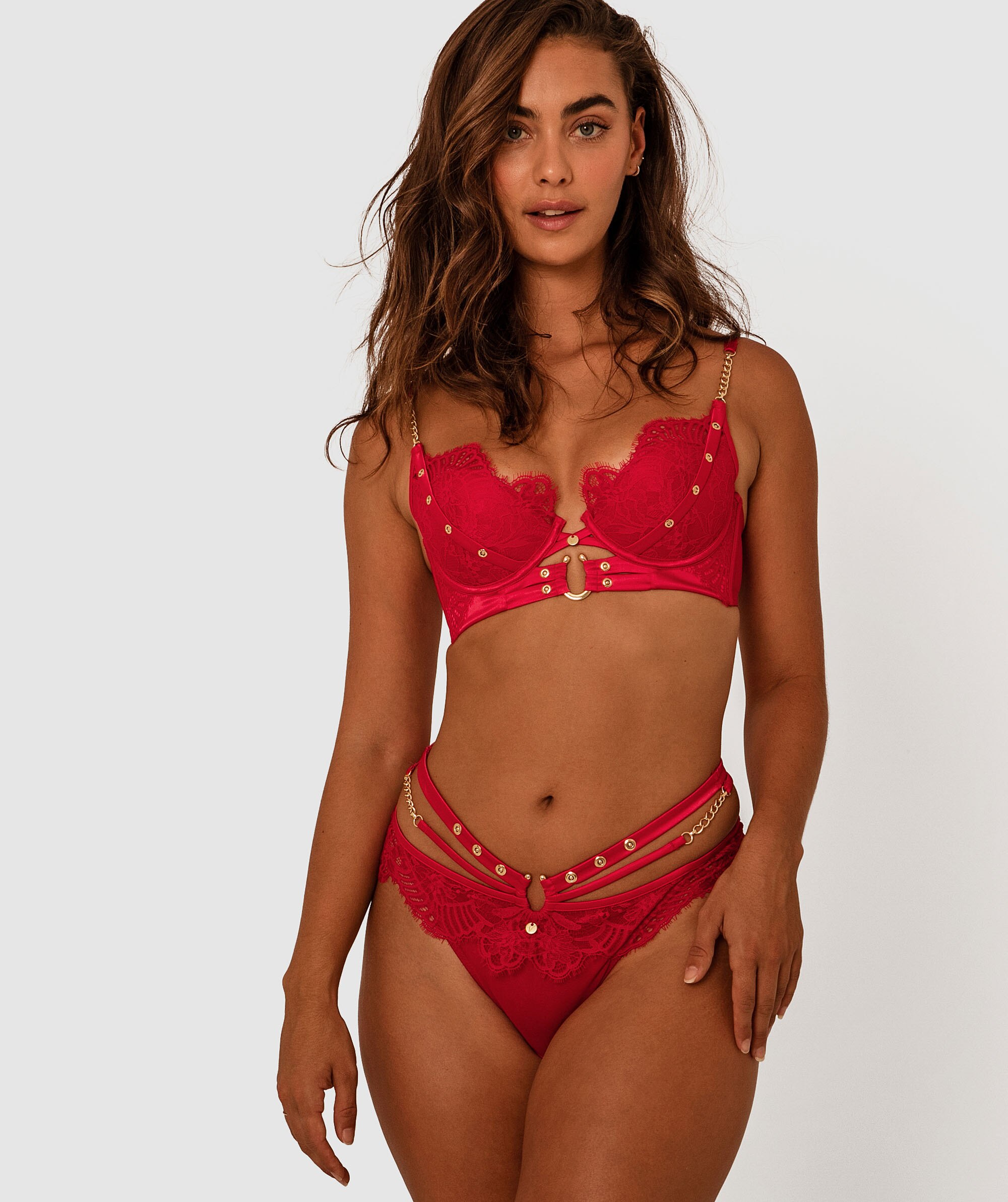 Vamp Midnight Hour High Waist Brief - Light Red