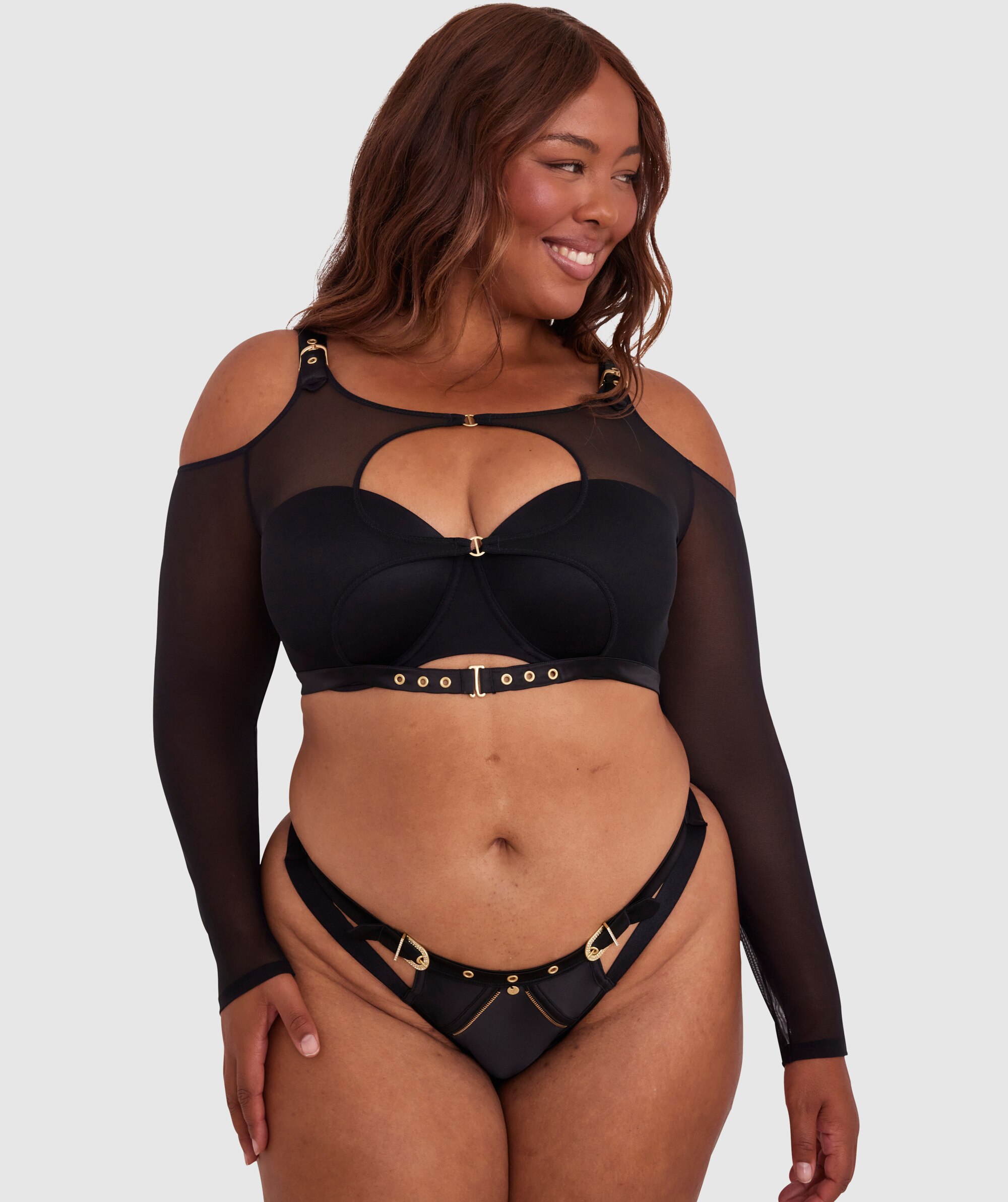 Vamp Relentless Long Sleeve Mesh Top - Black