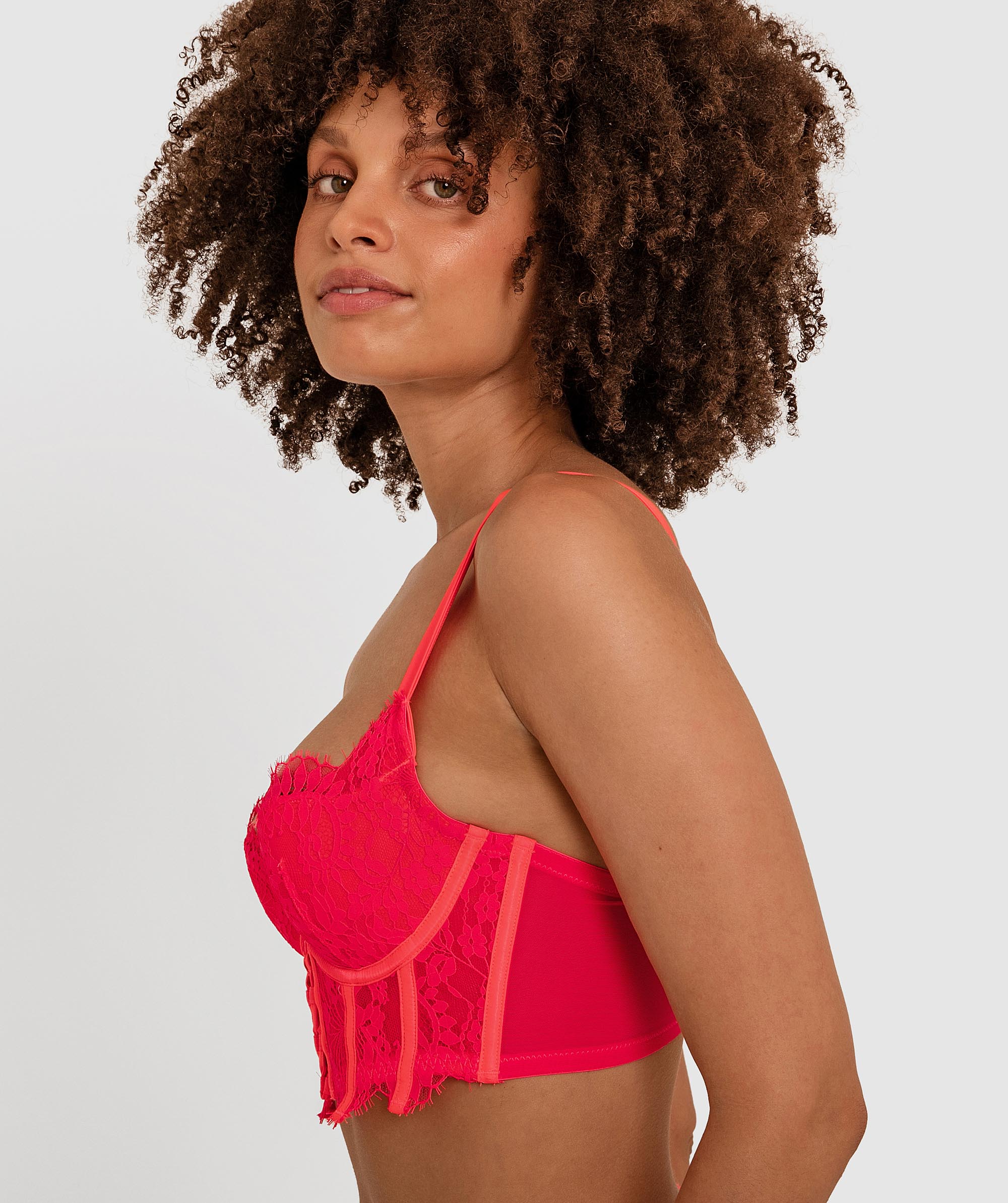Vamp Tied To You Push Up Longline Bra - Fuchsia Pink