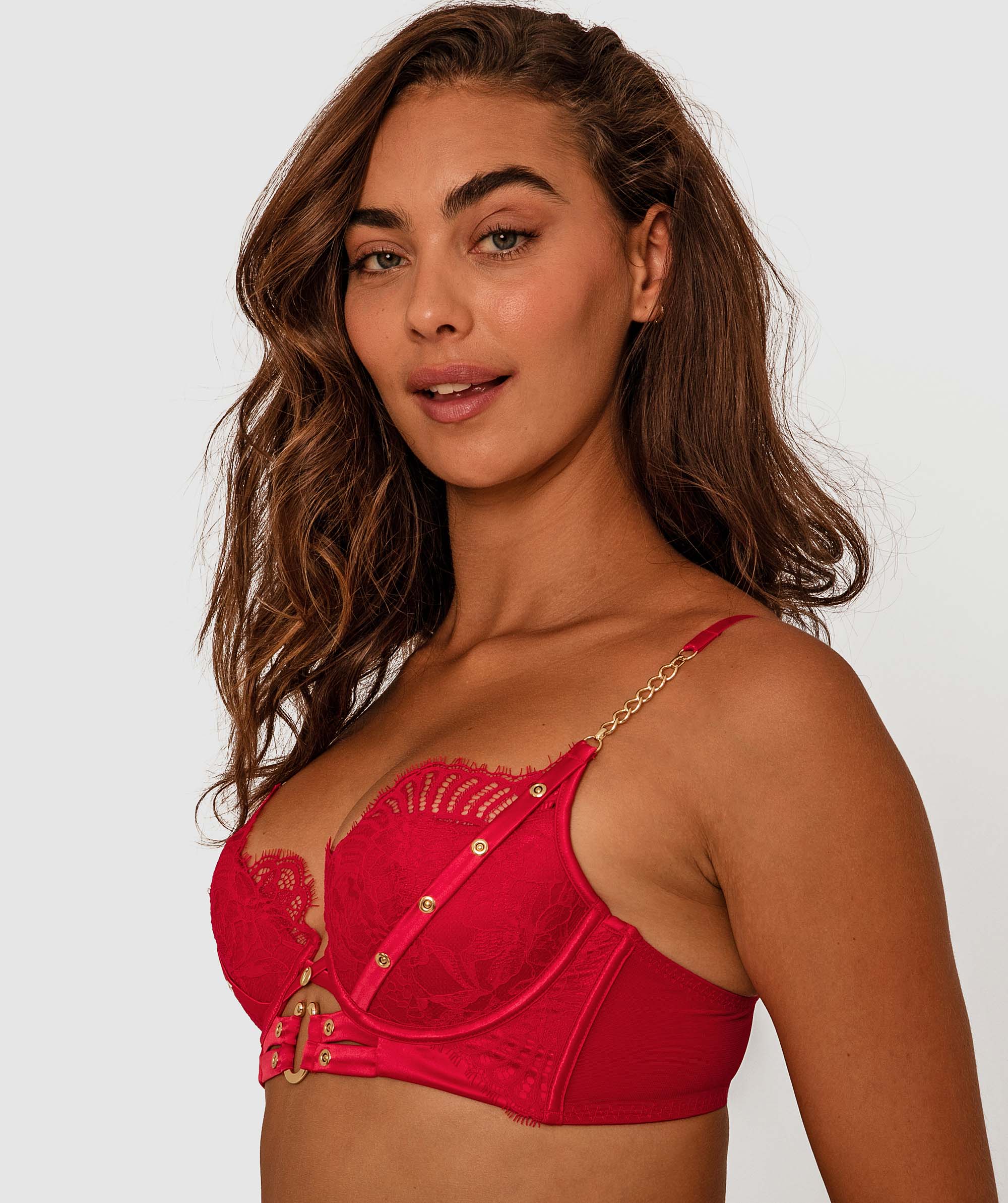 Vamp Midnight Hour Double Push Up Bra - Light Red