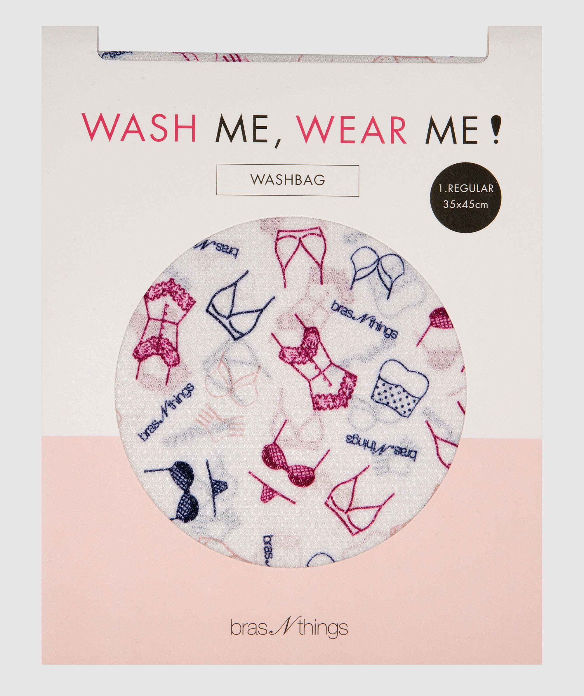 Wardrobe Sketch Regular Washbag - Pink/Blue