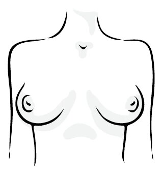 Wide set breasts shape